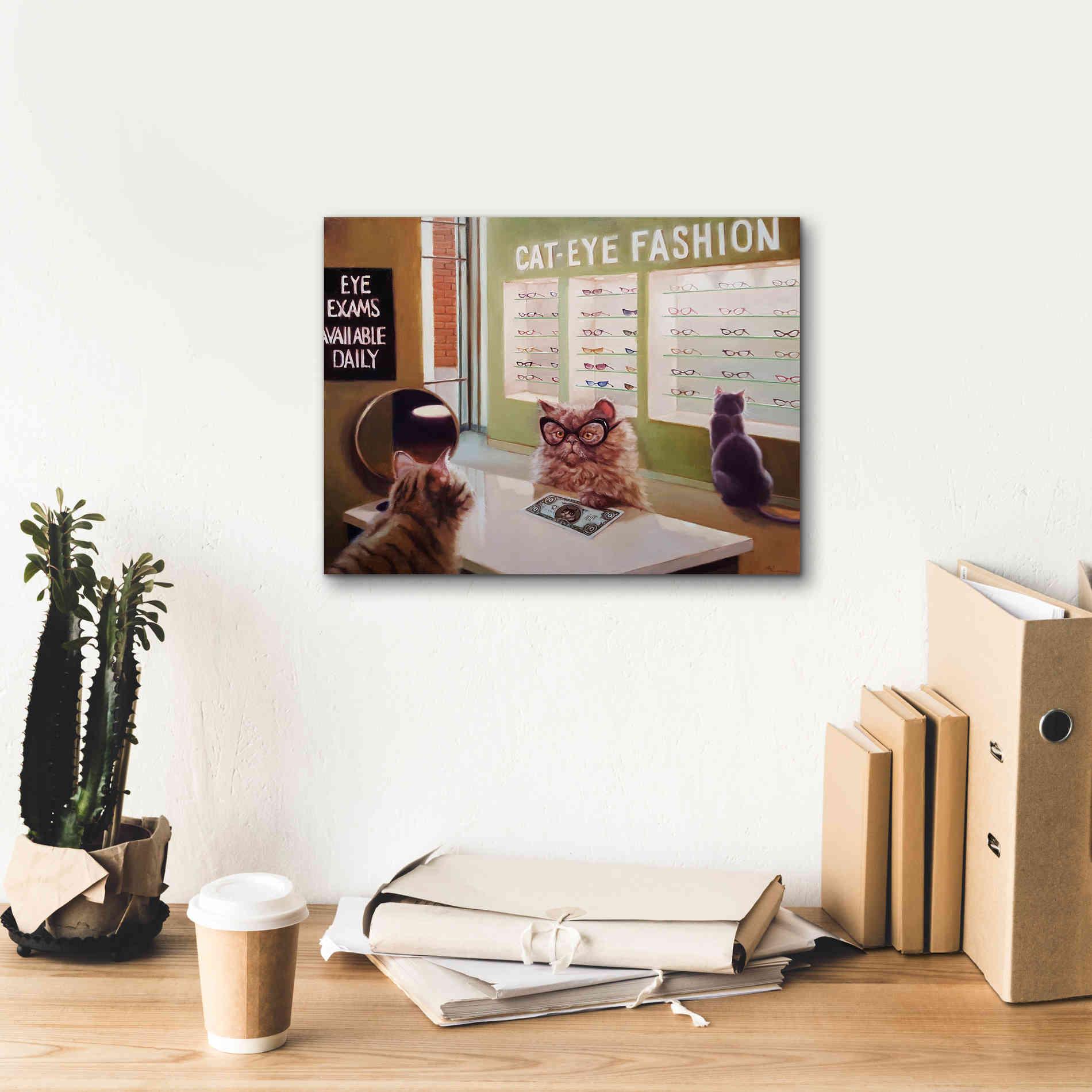 'Feline Optical' by Lucia Heffernan, Canvas Wall Art,16x12