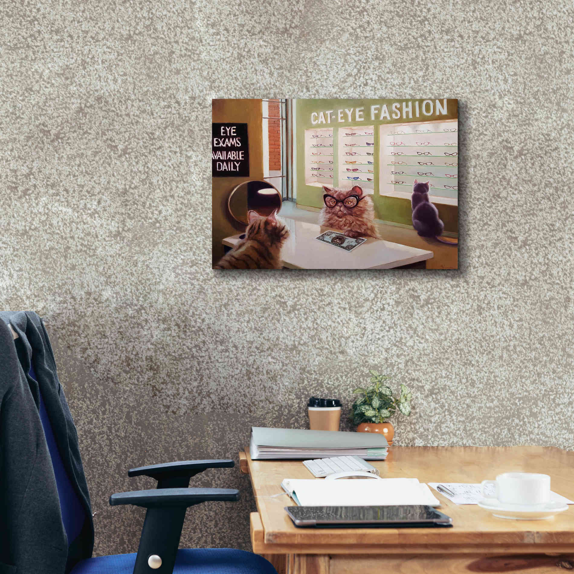 'Feline Optical' by Lucia Heffernan, Canvas Wall Art,24x20