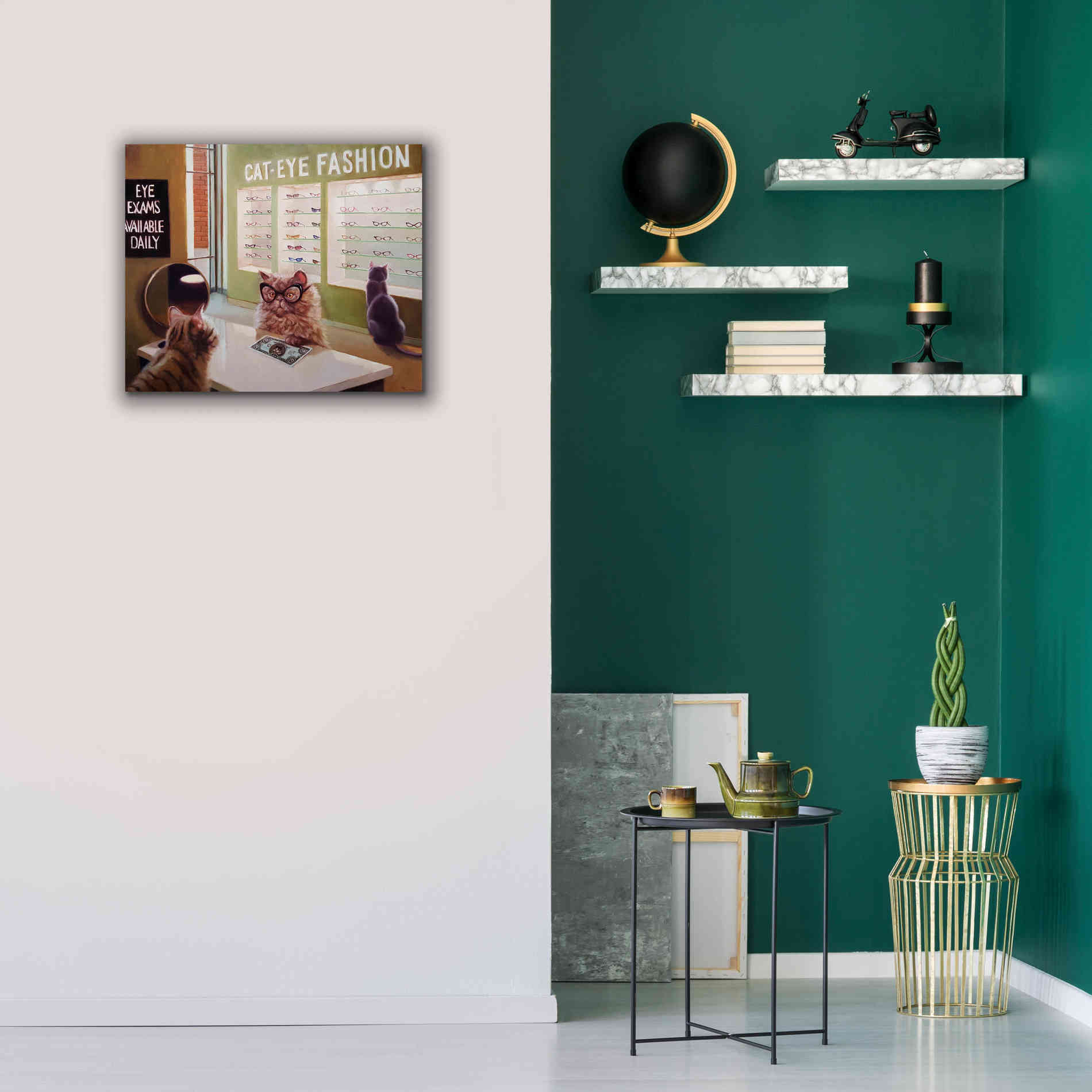 'Feline Optical' by Lucia Heffernan, Canvas Wall Art,24x20