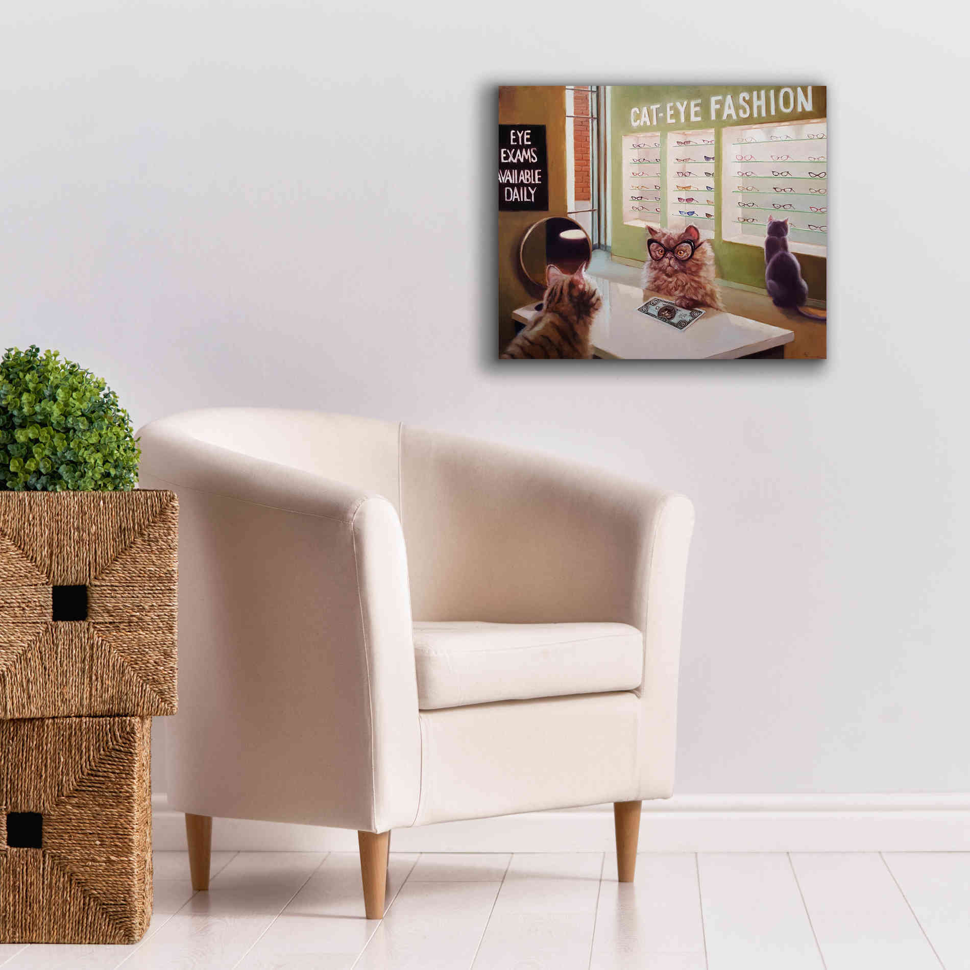 'Feline Optical' by Lucia Heffernan, Canvas Wall Art,24x20