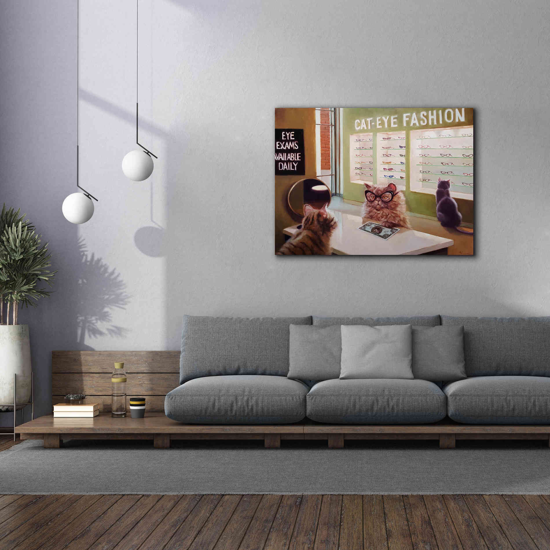 'Feline Optical' by Lucia Heffernan, Canvas Wall Art,54x40