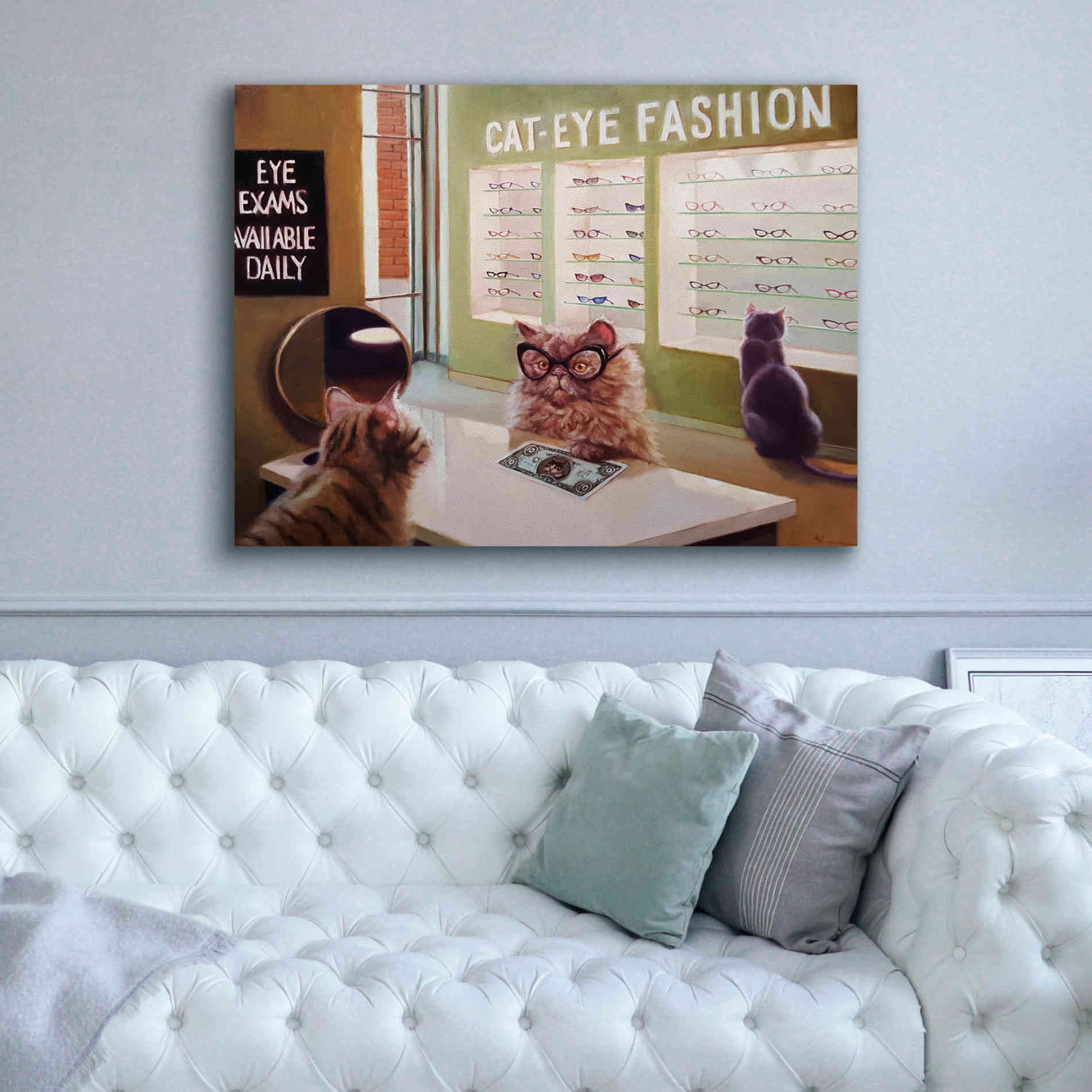 'Feline Optical' by Lucia Heffernan, Canvas Wall Art,54x40