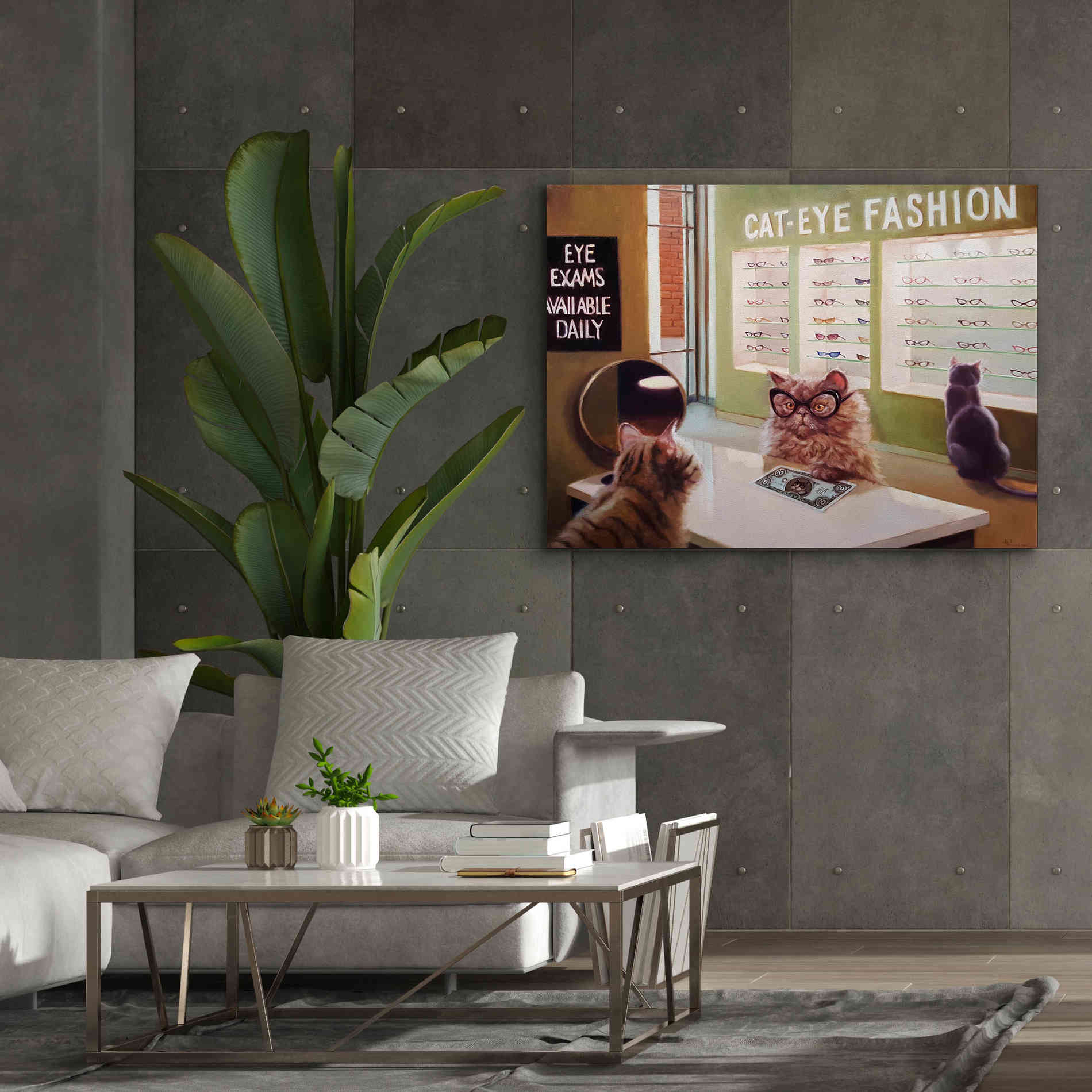 'Feline Optical' by Lucia Heffernan, Canvas Wall Art,54x40