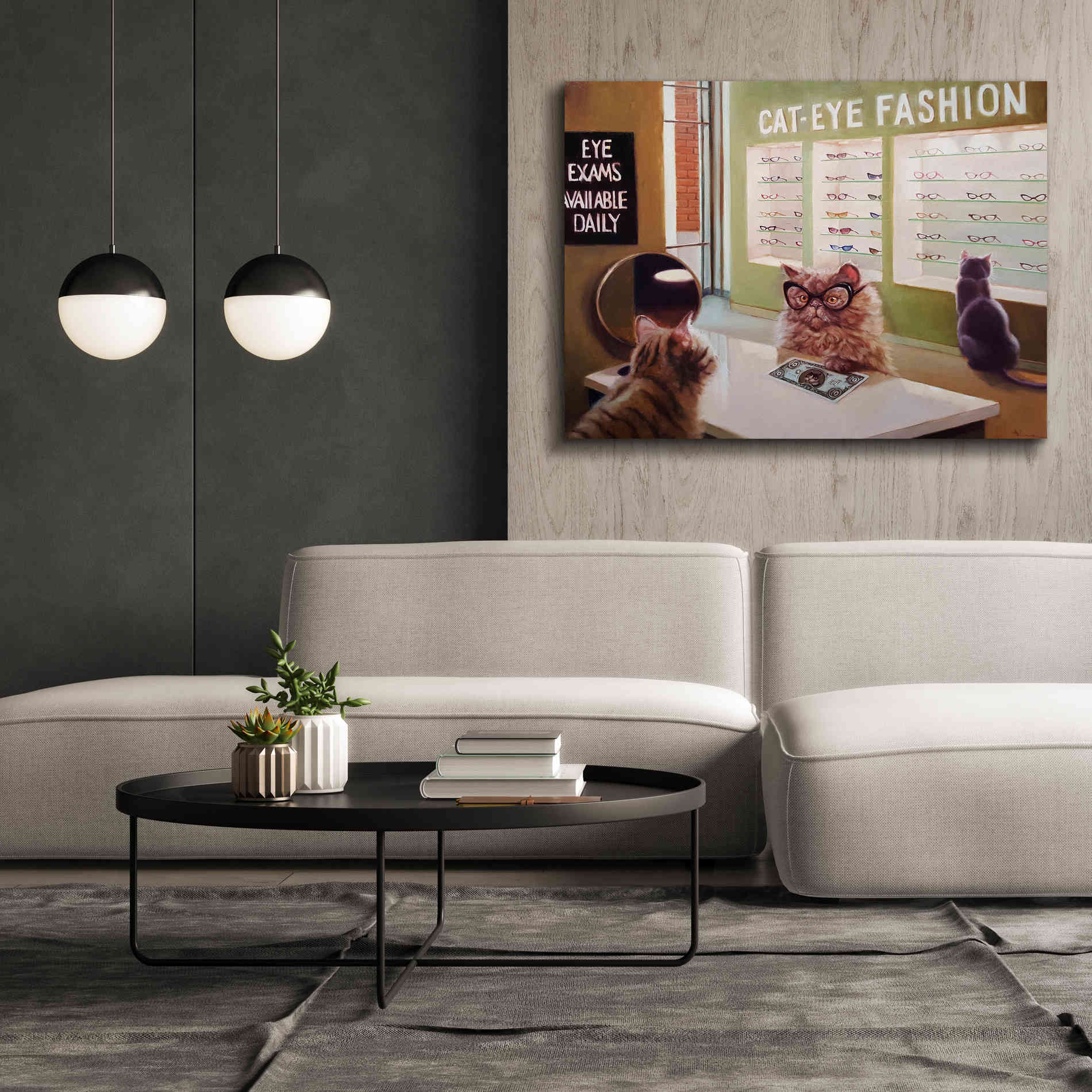 'Feline Optical' by Lucia Heffernan, Canvas Wall Art,54x40