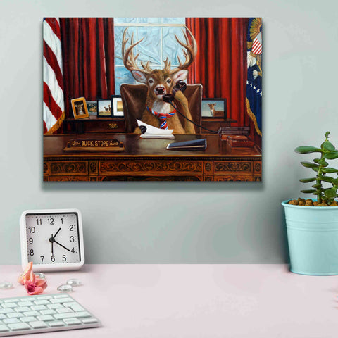 Image of 'The Buck Stops Here' by Lucia Heffernan, Canvas Wall Art,16x12