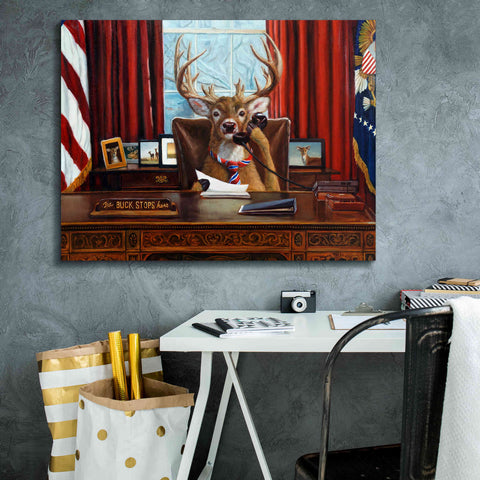 Image of 'The Buck Stops Here' by Lucia Heffernan, Canvas Wall Art,34x26