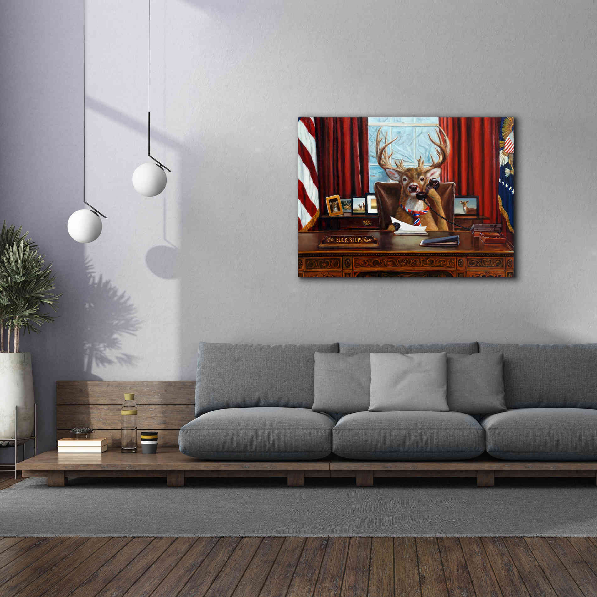 'The Buck Stops Here' by Lucia Heffernan, Canvas Wall Art,54x40