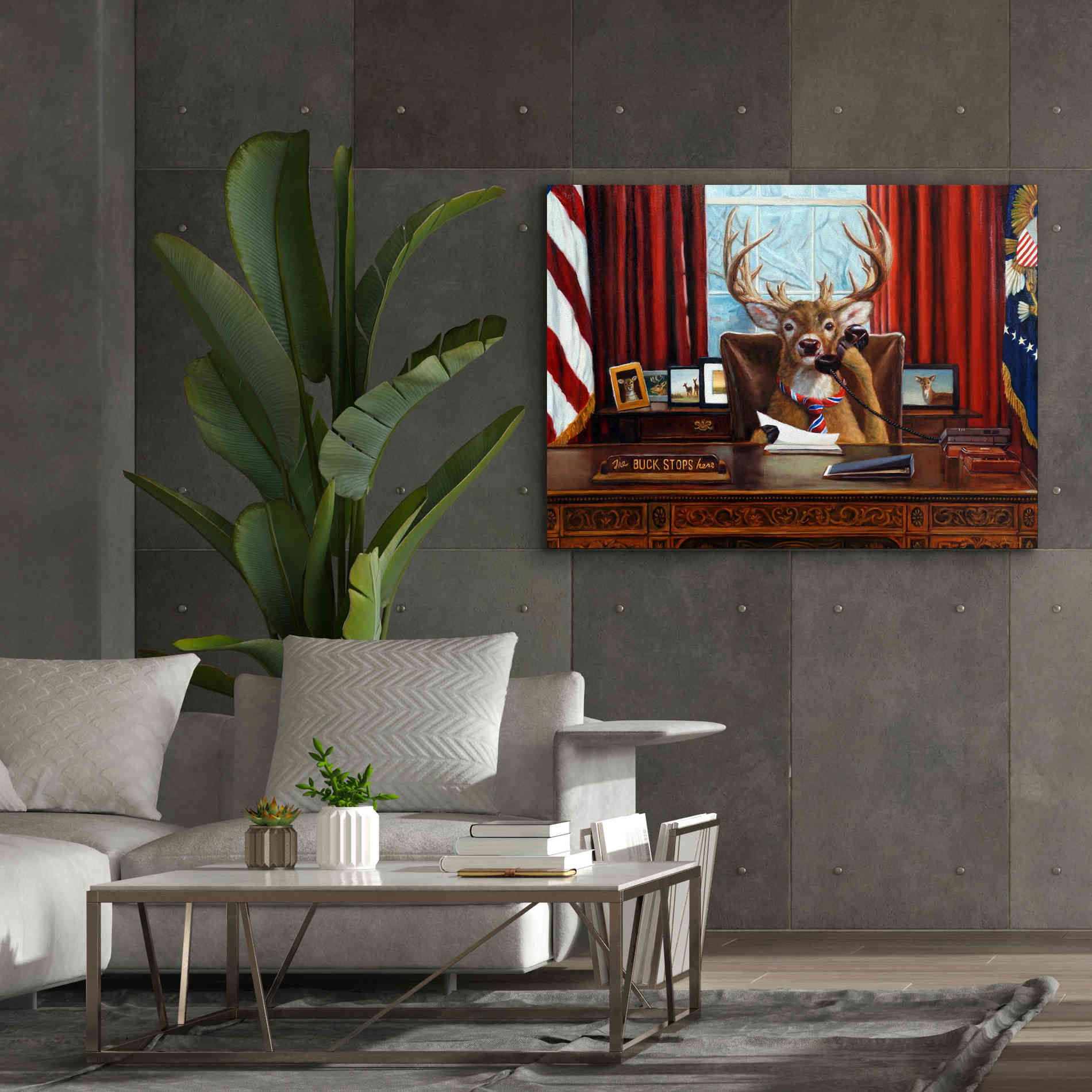 'The Buck Stops Here' by Lucia Heffernan, Canvas Wall Art,54x40