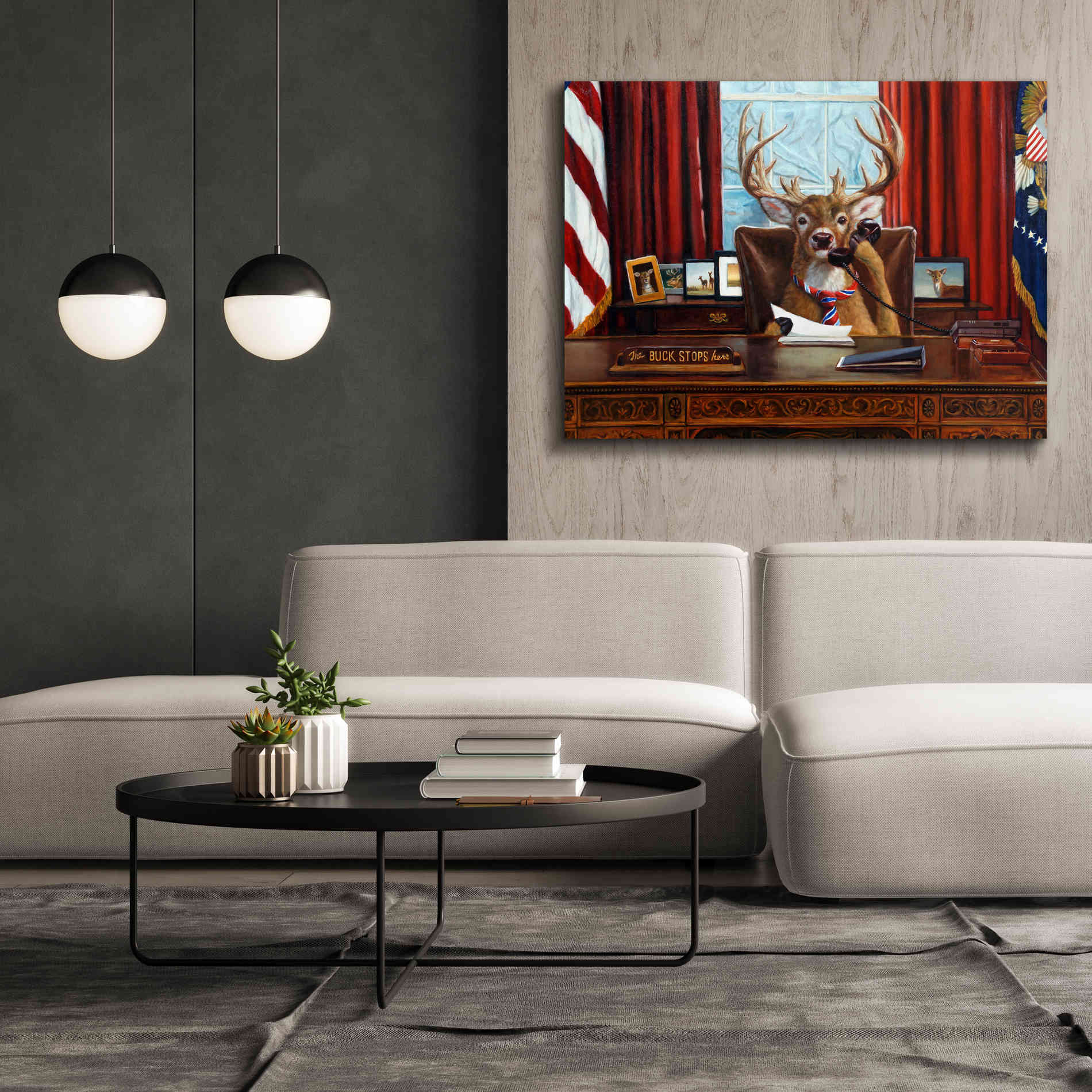 'The Buck Stops Here' by Lucia Heffernan, Canvas Wall Art,54x40