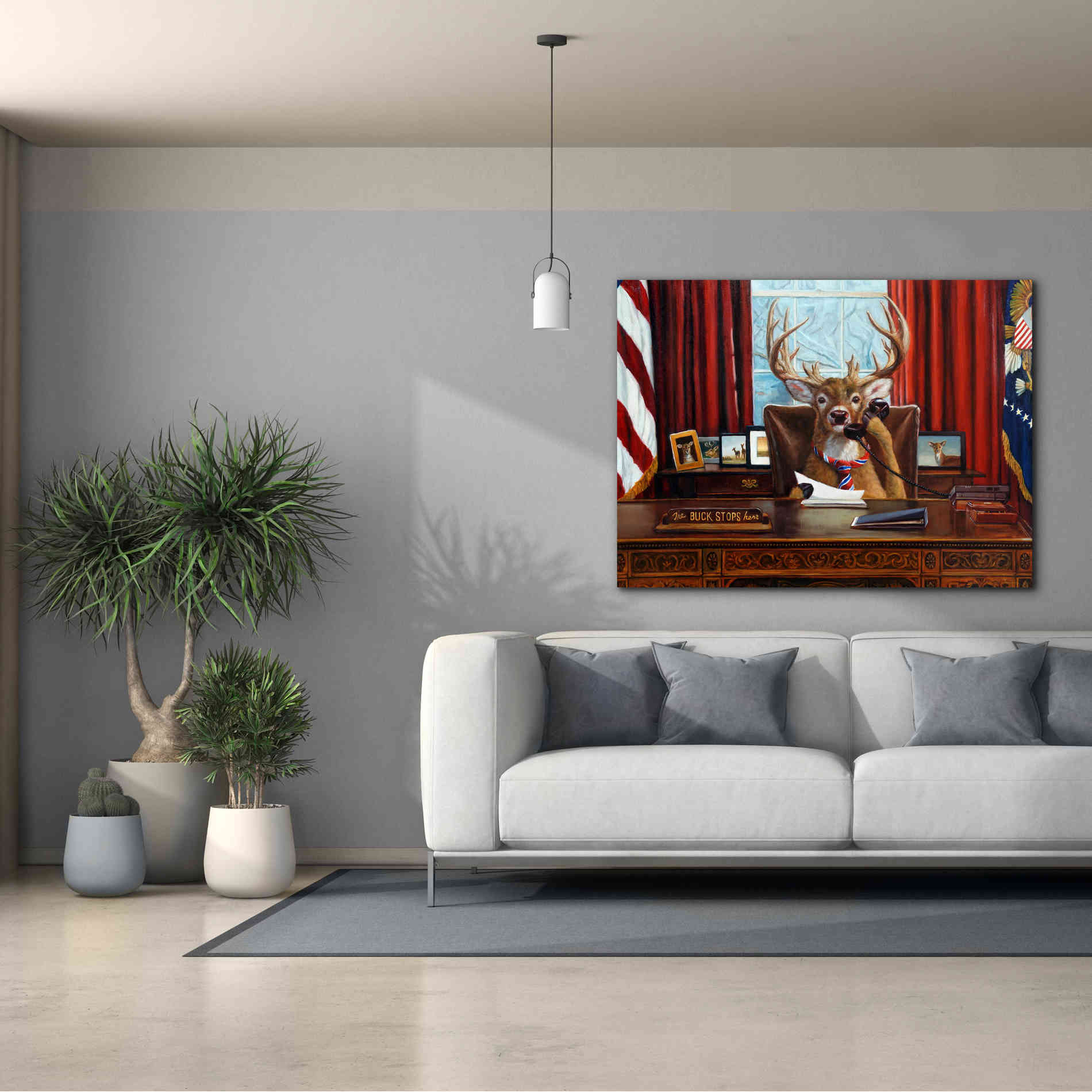 'The Buck Stops Here' by Lucia Heffernan, Canvas Wall Art,54x40