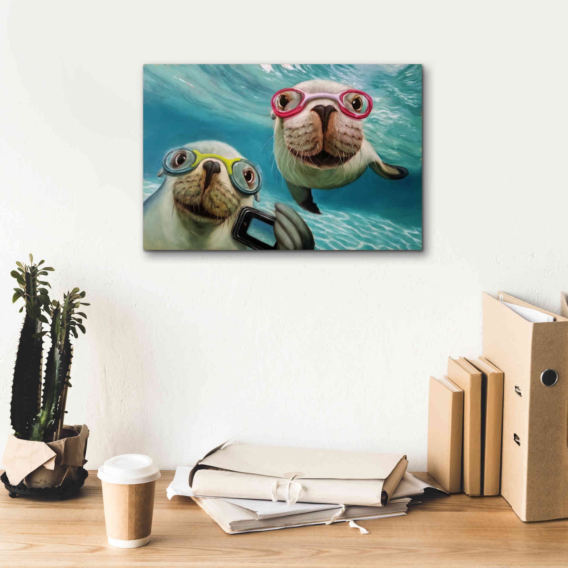 'Underwater Selfie' by Lucia Heffernan, Canvas Wall Art,18x12