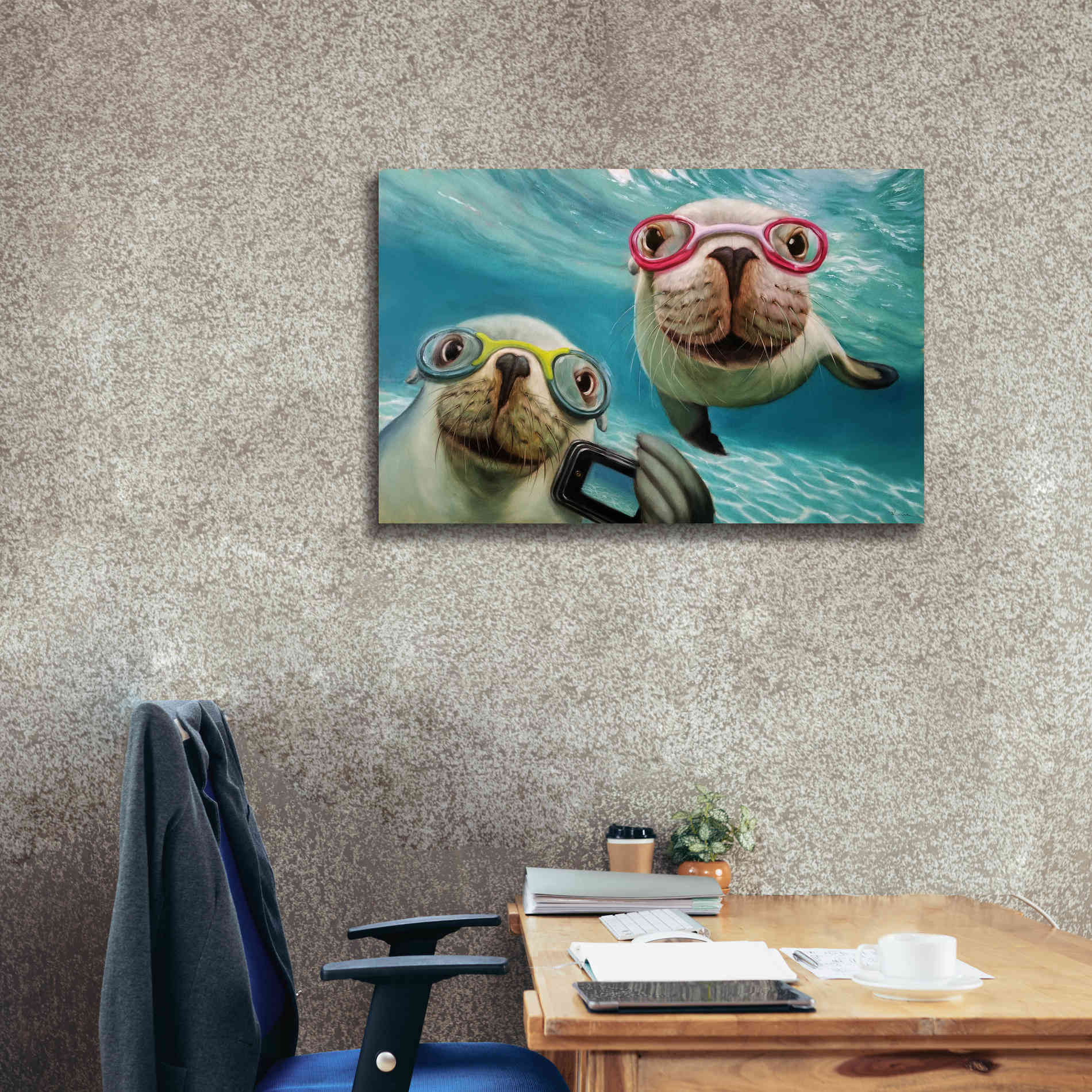 'Underwater Selfie' by Lucia Heffernan, Canvas Wall Art,40x26