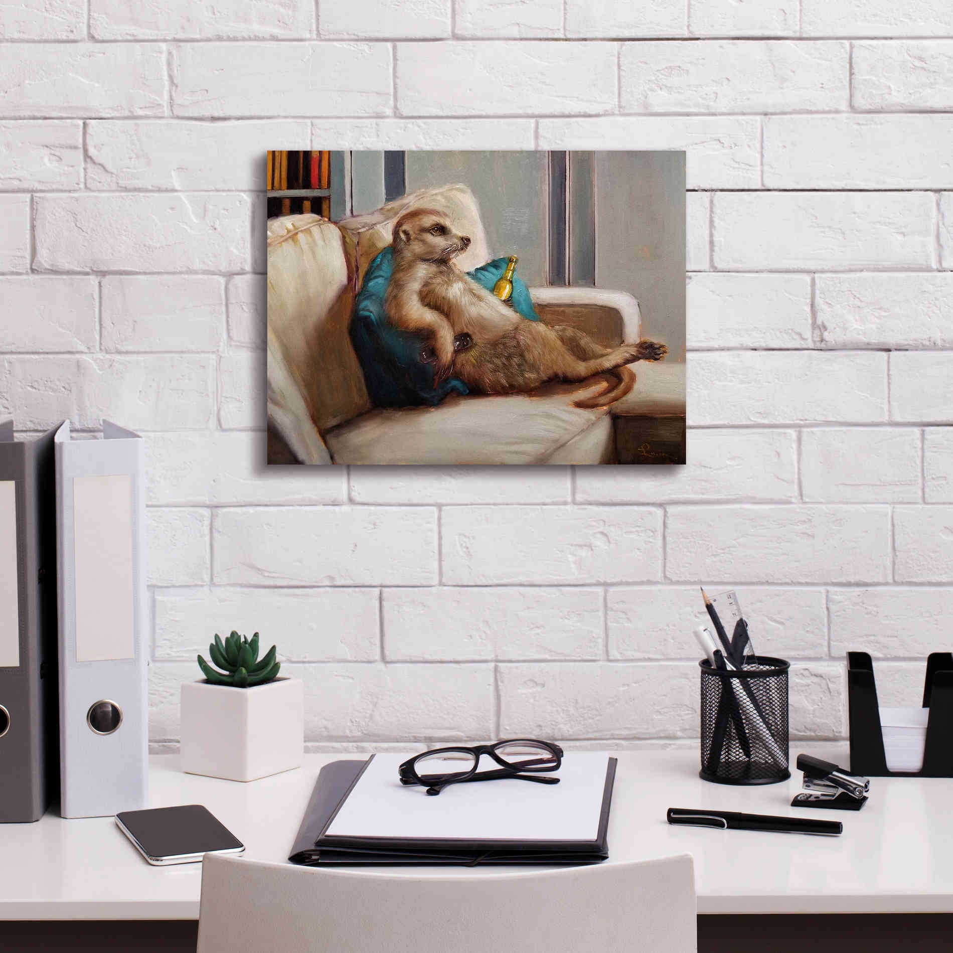 'Couch Potato' by Lucia Heffernan, Canvas Wall Art,16x12