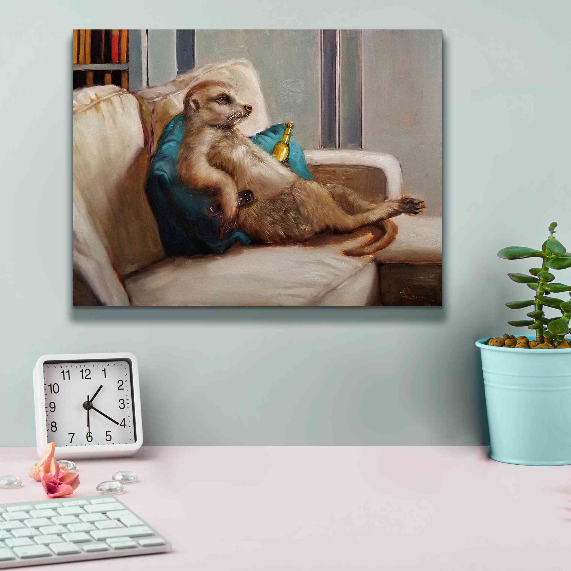 'Couch Potato' by Lucia Heffernan, Canvas Wall Art,16x12