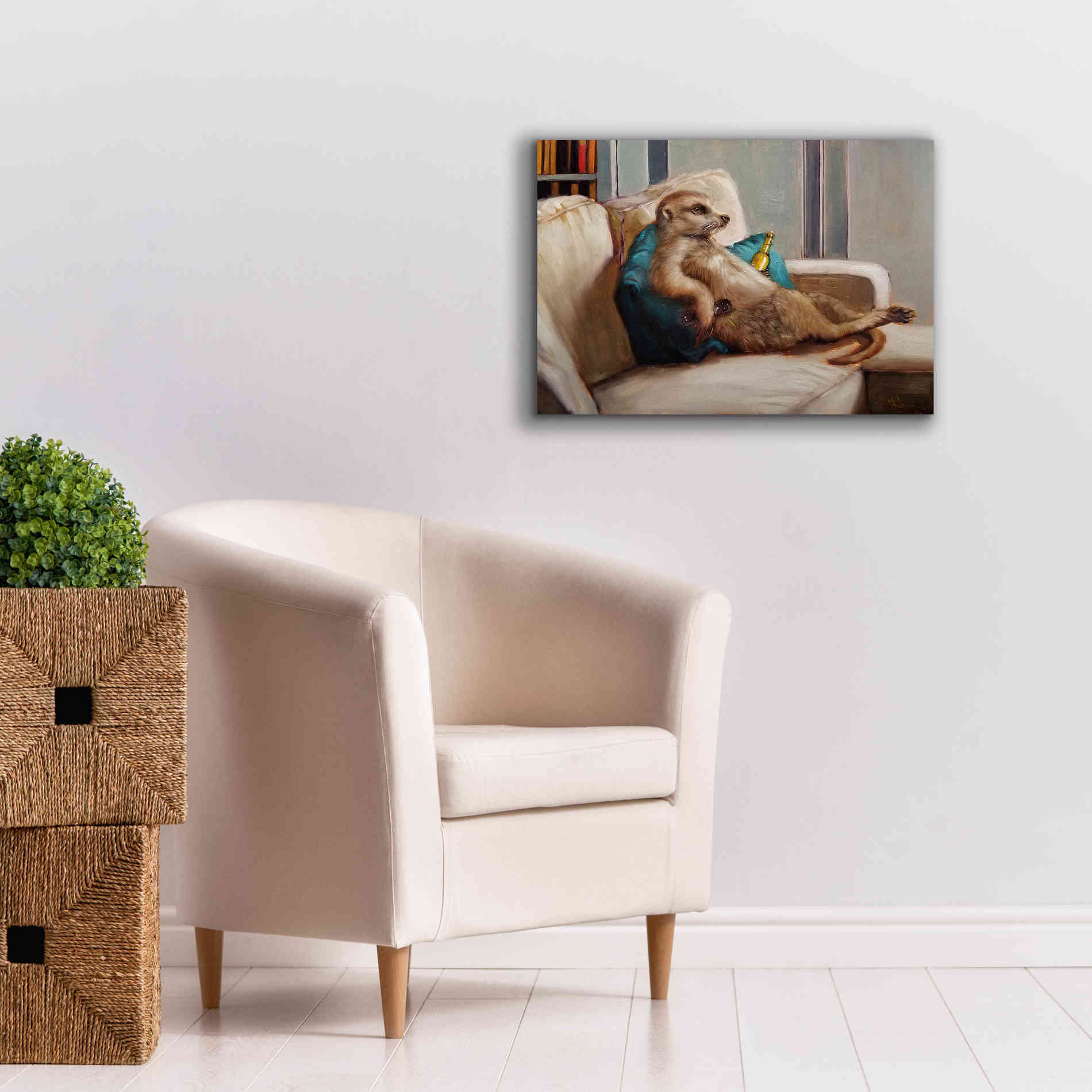 'Couch Potato' by Lucia Heffernan, Canvas Wall Art,26x18