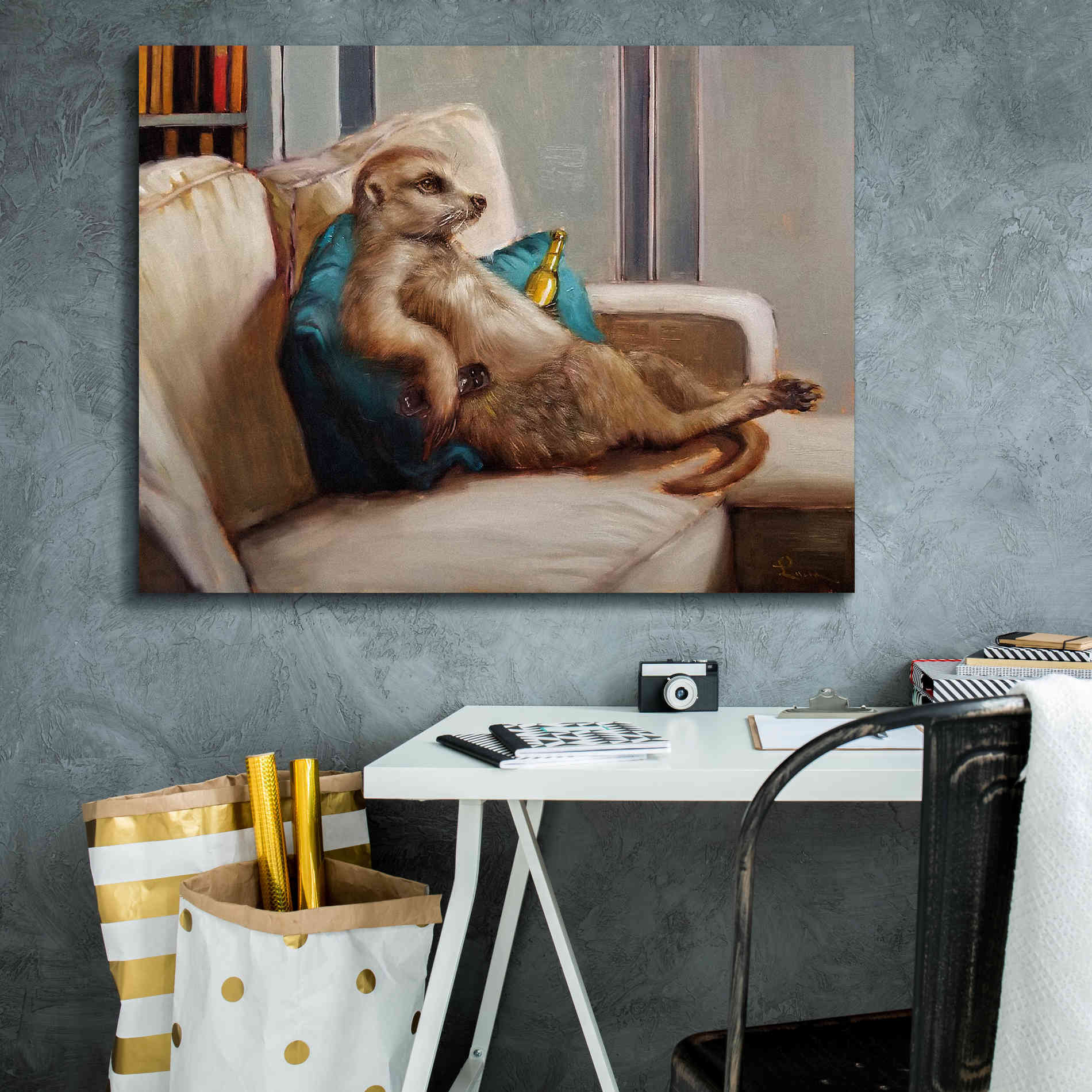 'Couch Potato' by Lucia Heffernan, Canvas Wall Art,34x26