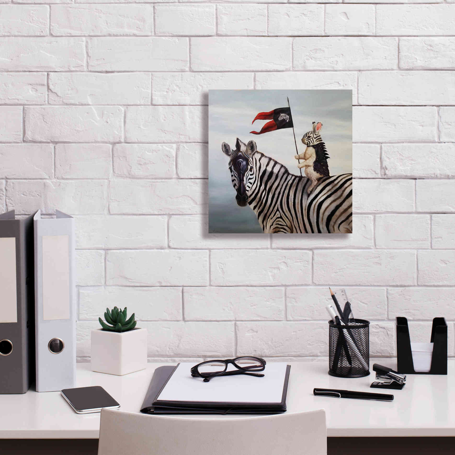 'Striped Warrior' by Lucia Heffernan, Canvas Wall Art,12x12