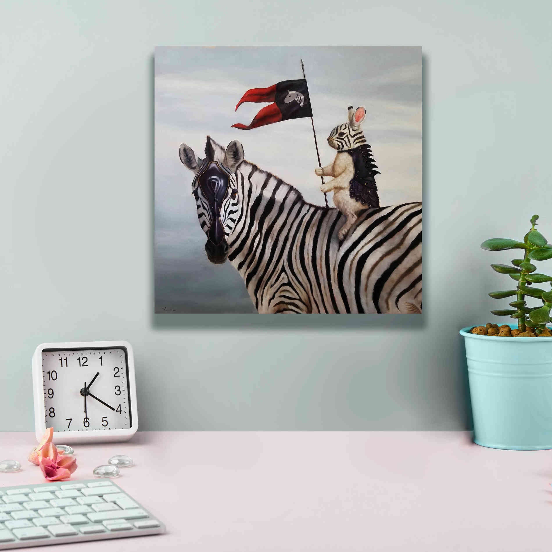 'Striped Warrior' by Lucia Heffernan, Canvas Wall Art,12x12