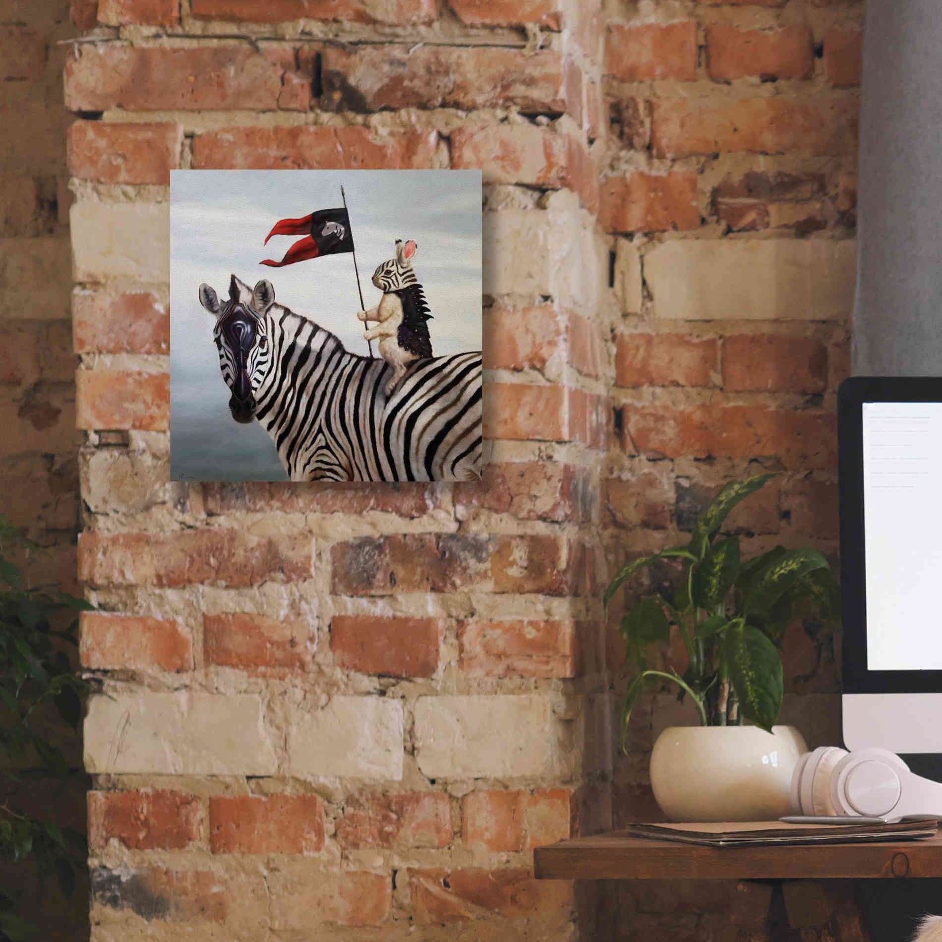 'Striped Warrior' by Lucia Heffernan, Canvas Wall Art,12x12