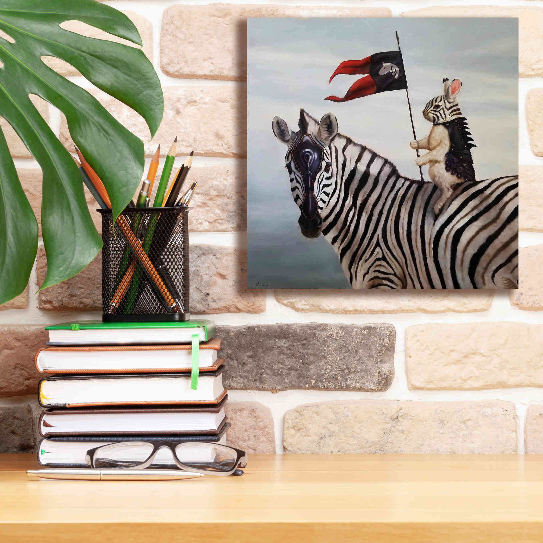 'Striped Warrior' by Lucia Heffernan, Canvas Wall Art,12x12