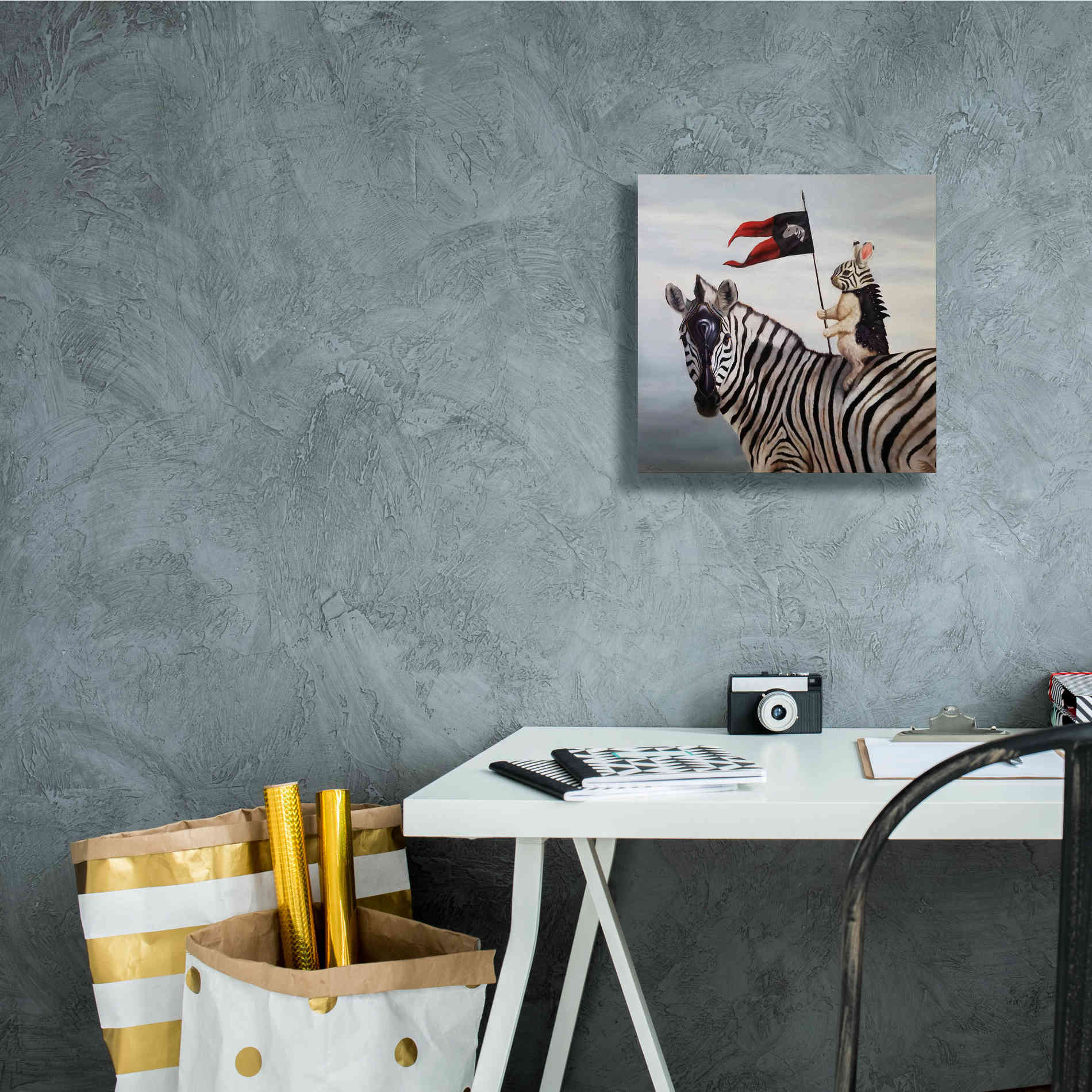 'Striped Warrior' by Lucia Heffernan, Canvas Wall Art,12x12