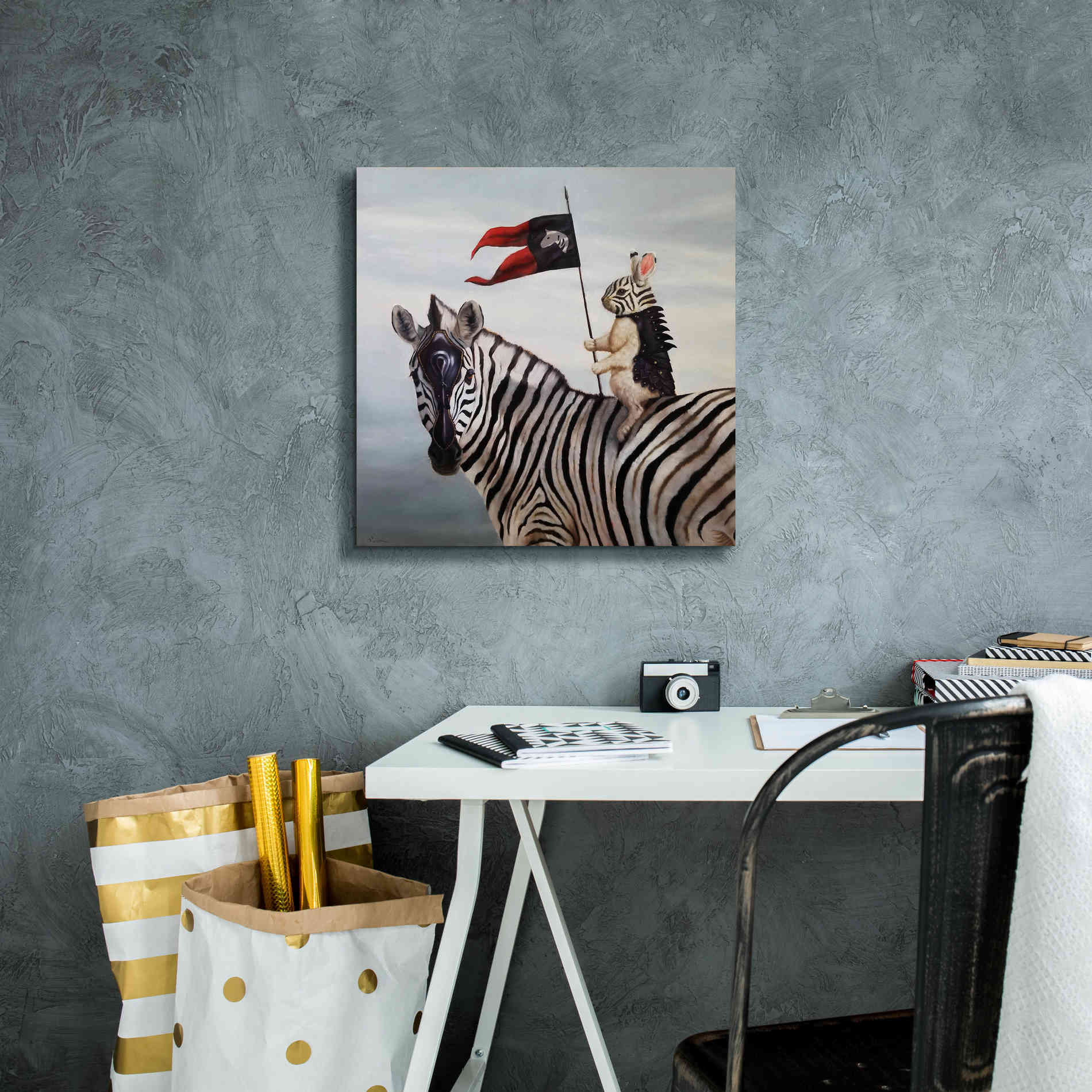 'Striped Warrior' by Lucia Heffernan, Canvas Wall Art,18x18