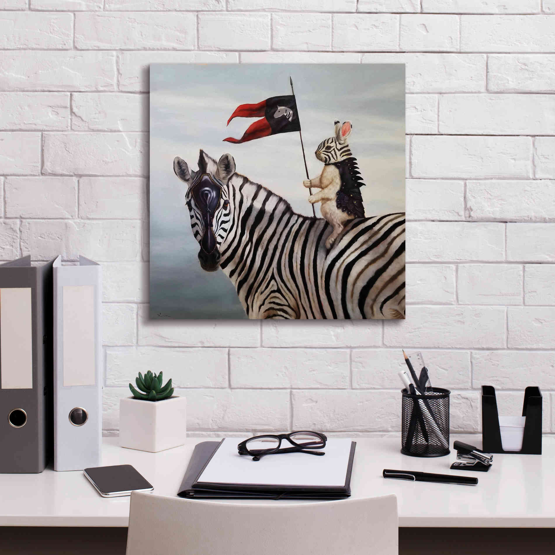 'Striped Warrior' by Lucia Heffernan, Canvas Wall Art,18x18