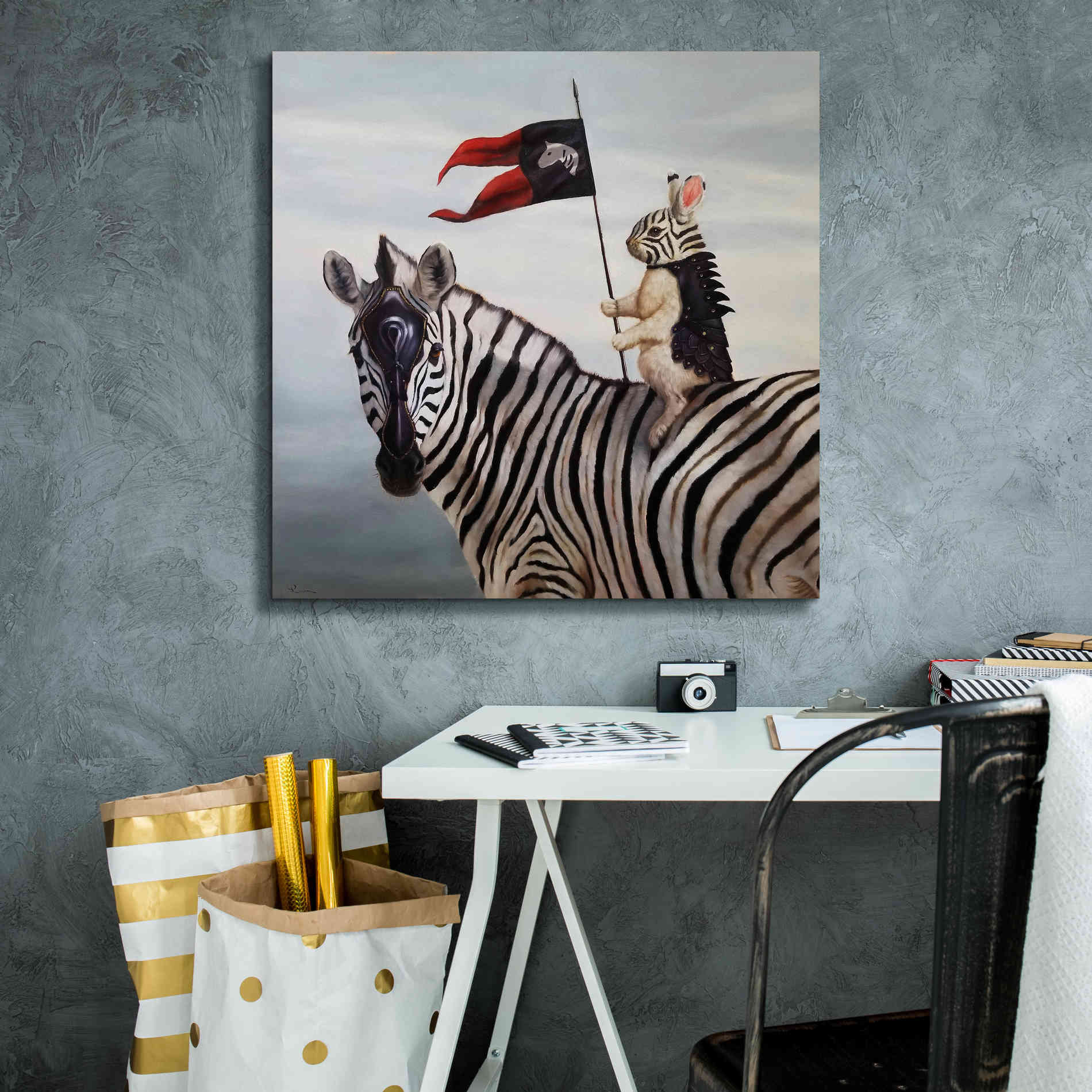 'Striped Warrior' by Lucia Heffernan, Canvas Wall Art,26x26