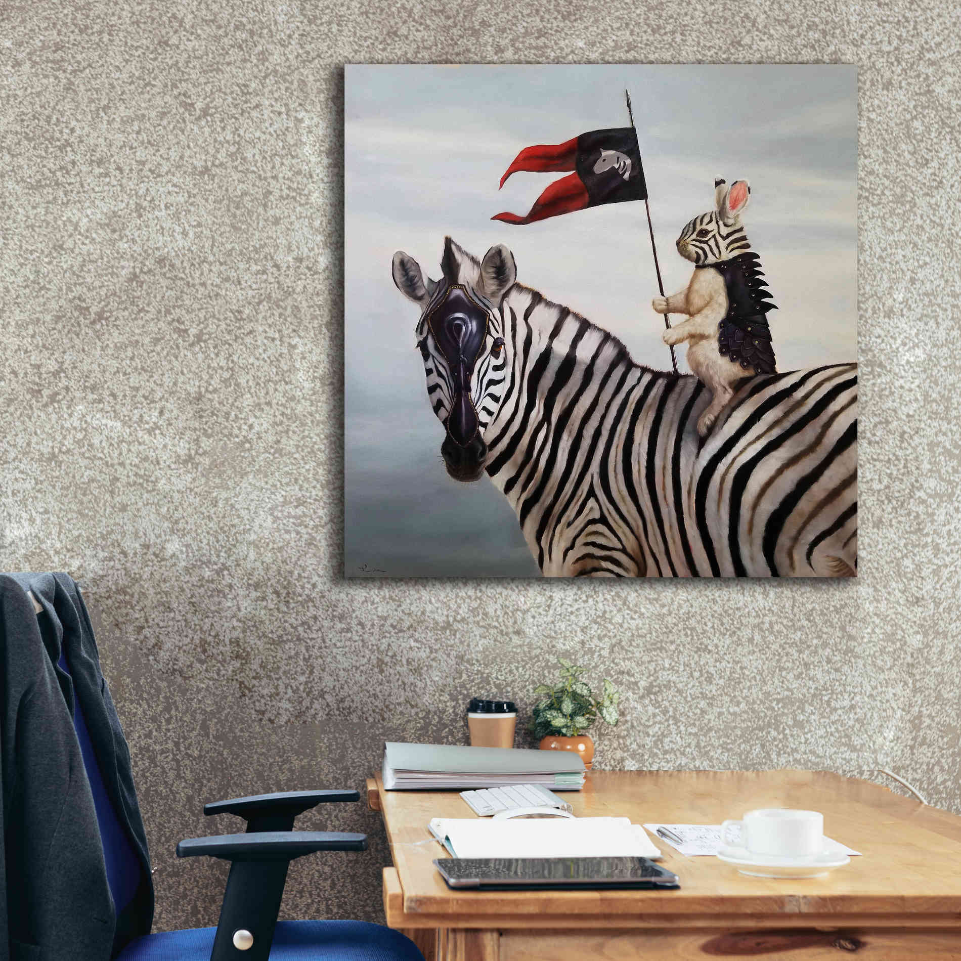 'Striped Warrior' by Lucia Heffernan, Canvas Wall Art,37x37