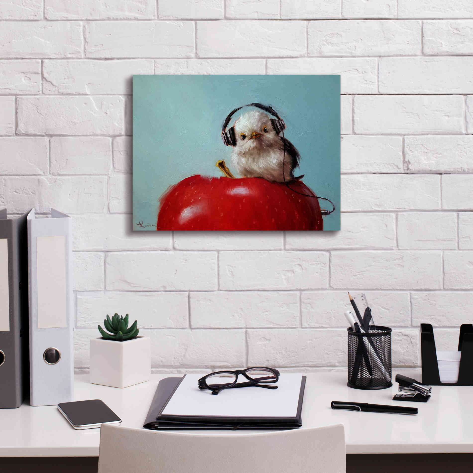 'Apple Music' by Lucia Heffernan, Canvas Wall Art,16x12