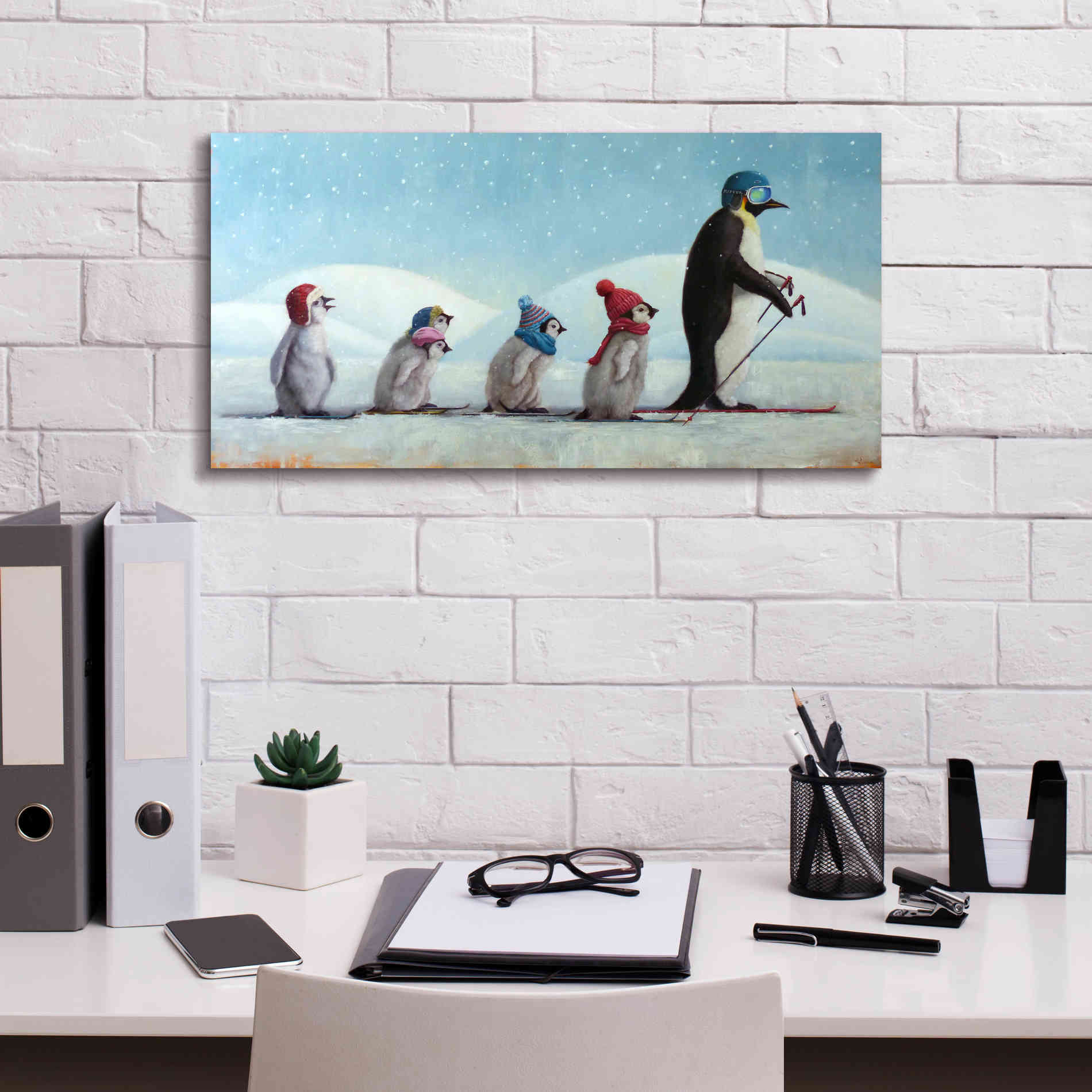 'Ski School' by Lucia Heffernan, Canvas Wall Art,24x12