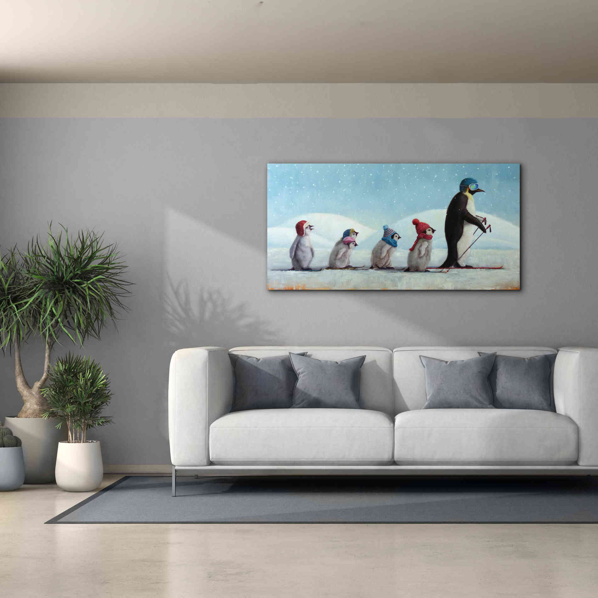 'Ski School' by Lucia Heffernan, Canvas Wall Art,60x30