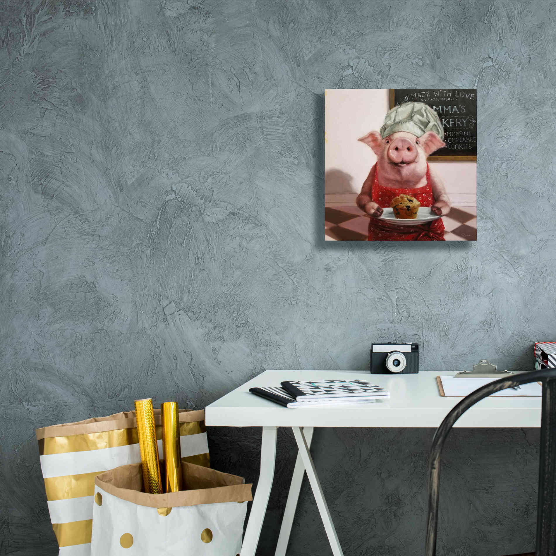 'Pinkies Bakery' by Lucia Heffernan, Canvas Wall Art,12x12