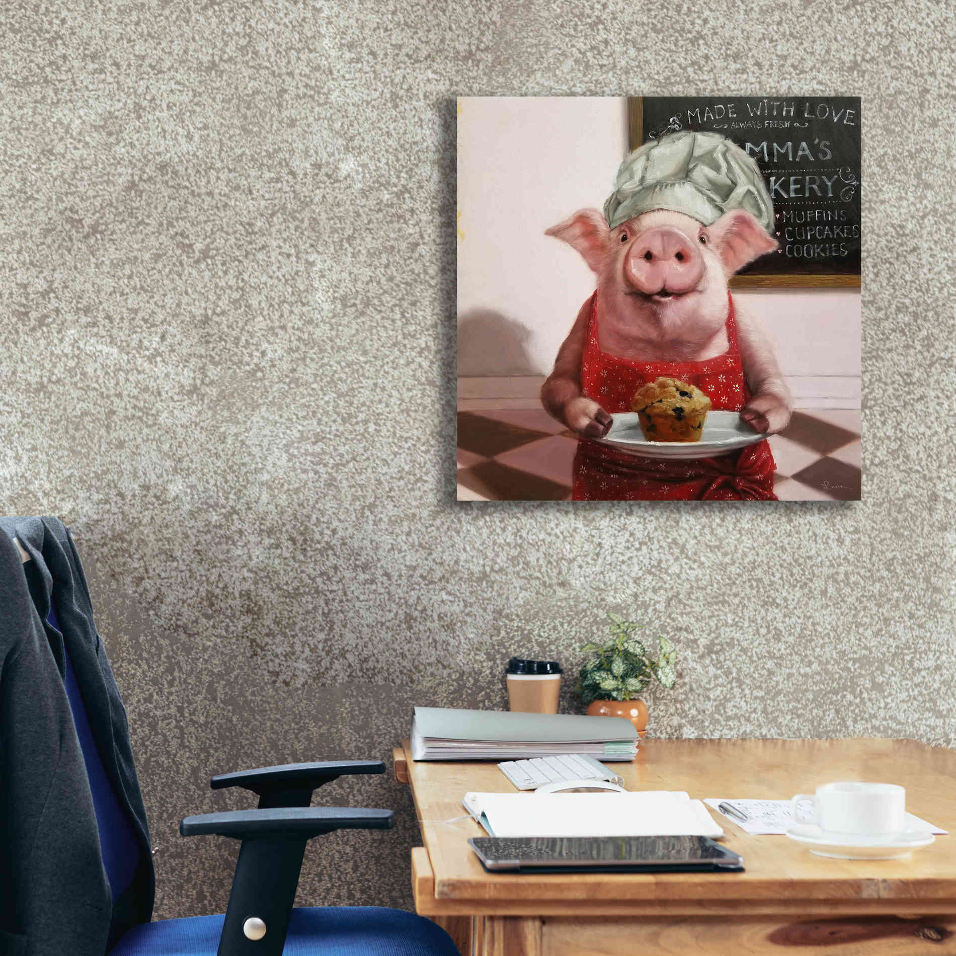 'Pinkies Bakery' by Lucia Heffernan, Canvas Wall Art,26x26