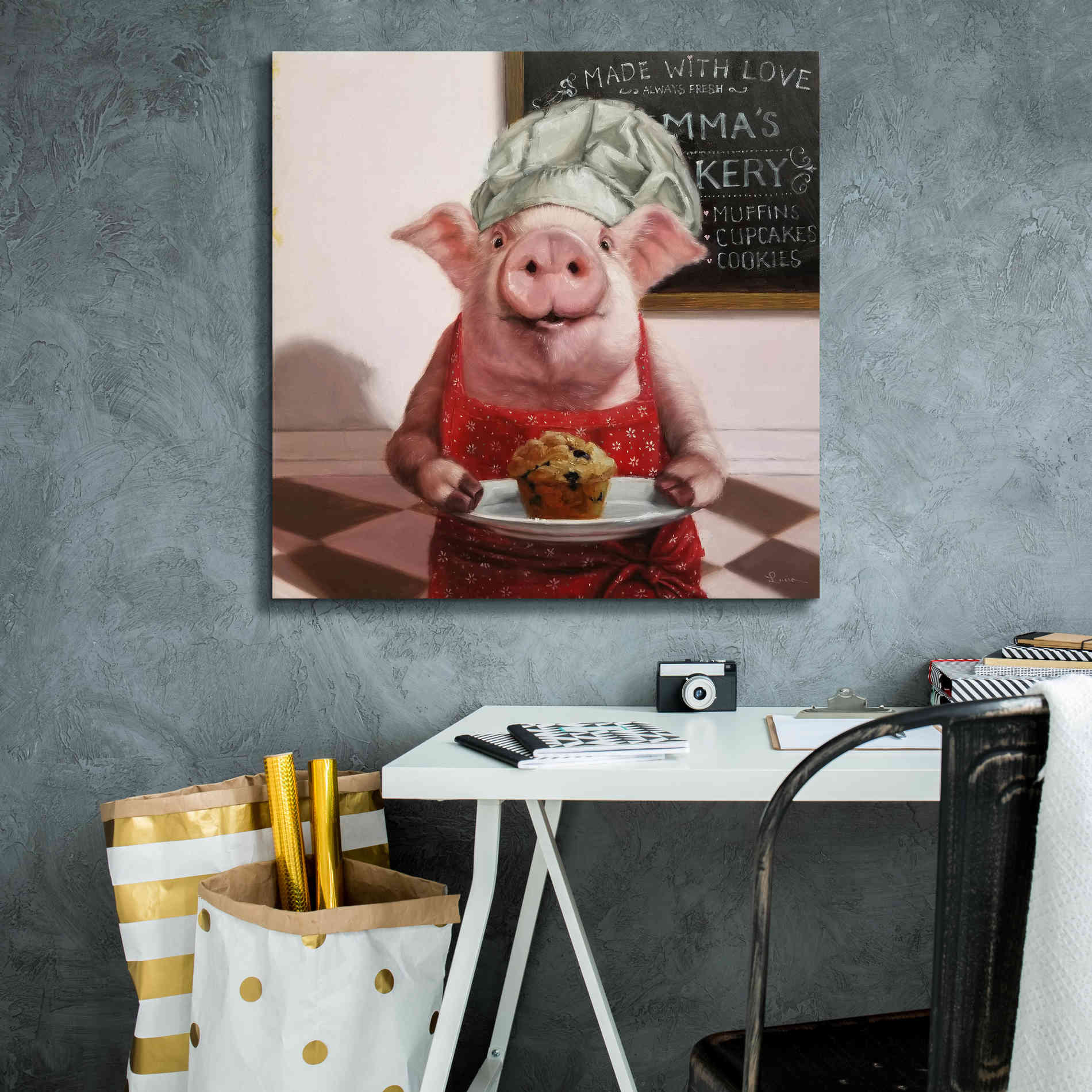 'Pinkies Bakery' by Lucia Heffernan, Canvas Wall Art,26x26