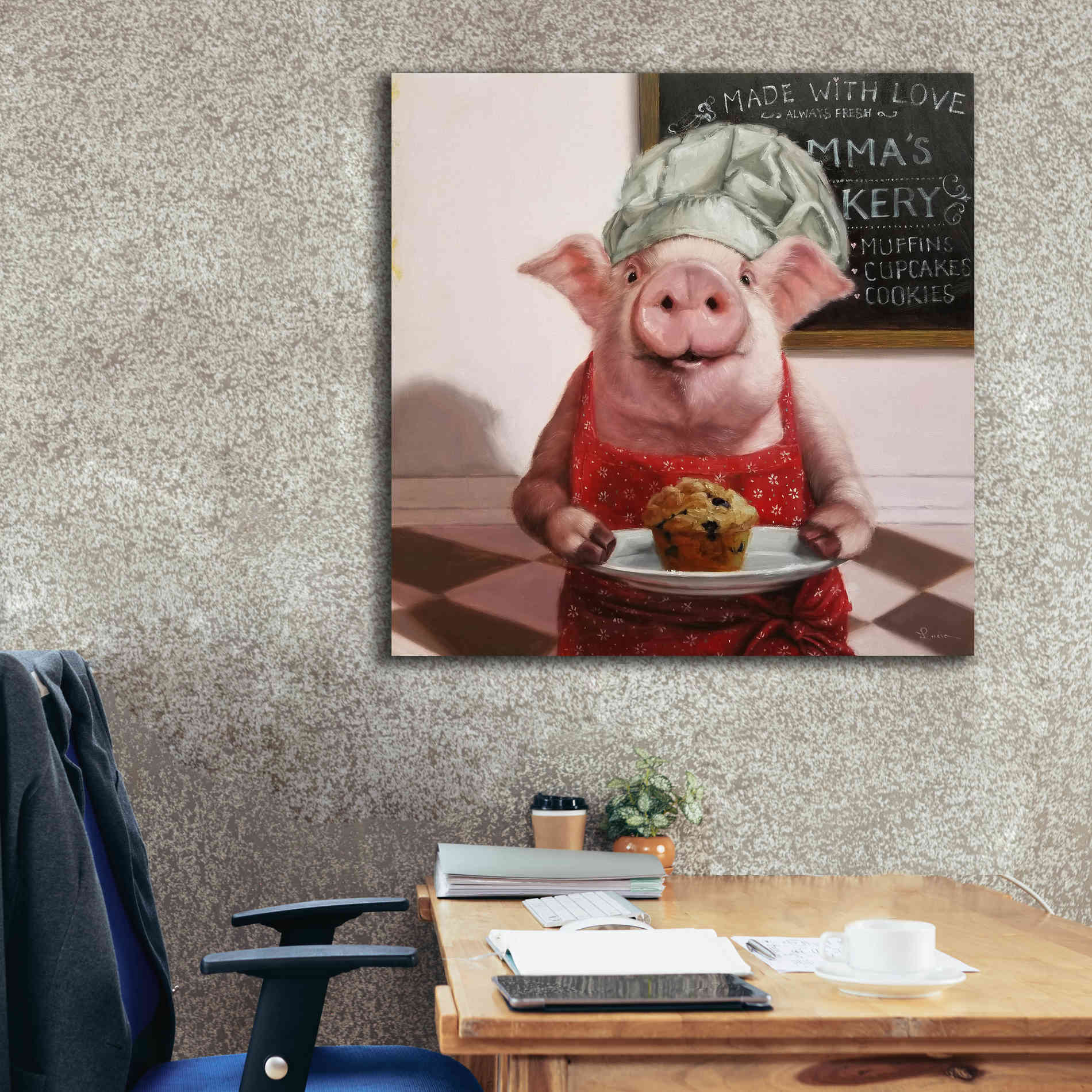 'Pinkies Bakery' by Lucia Heffernan, Canvas Wall Art,37x37