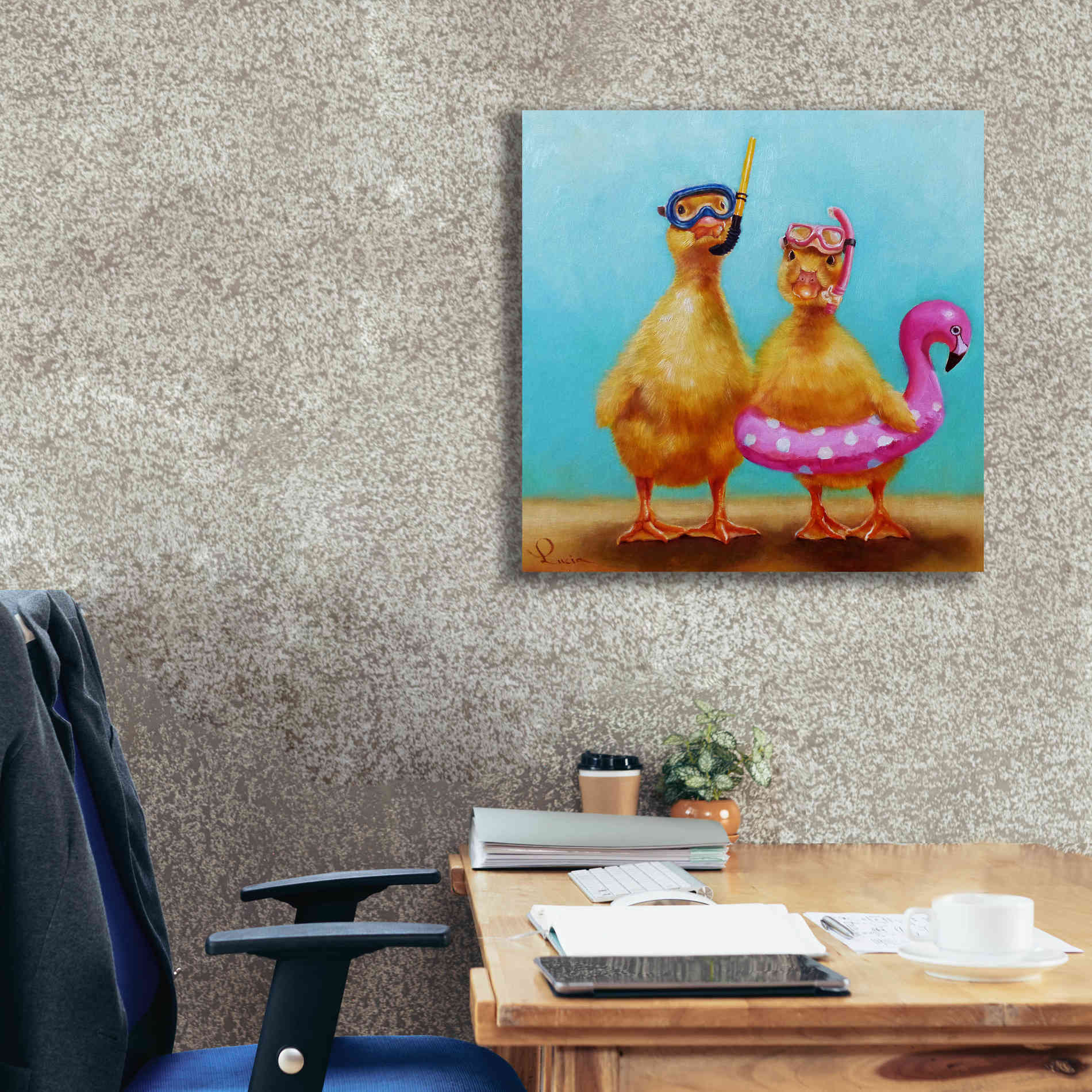 'Pool Party' by Lucia Heffernan, Canvas Wall Art,26x26