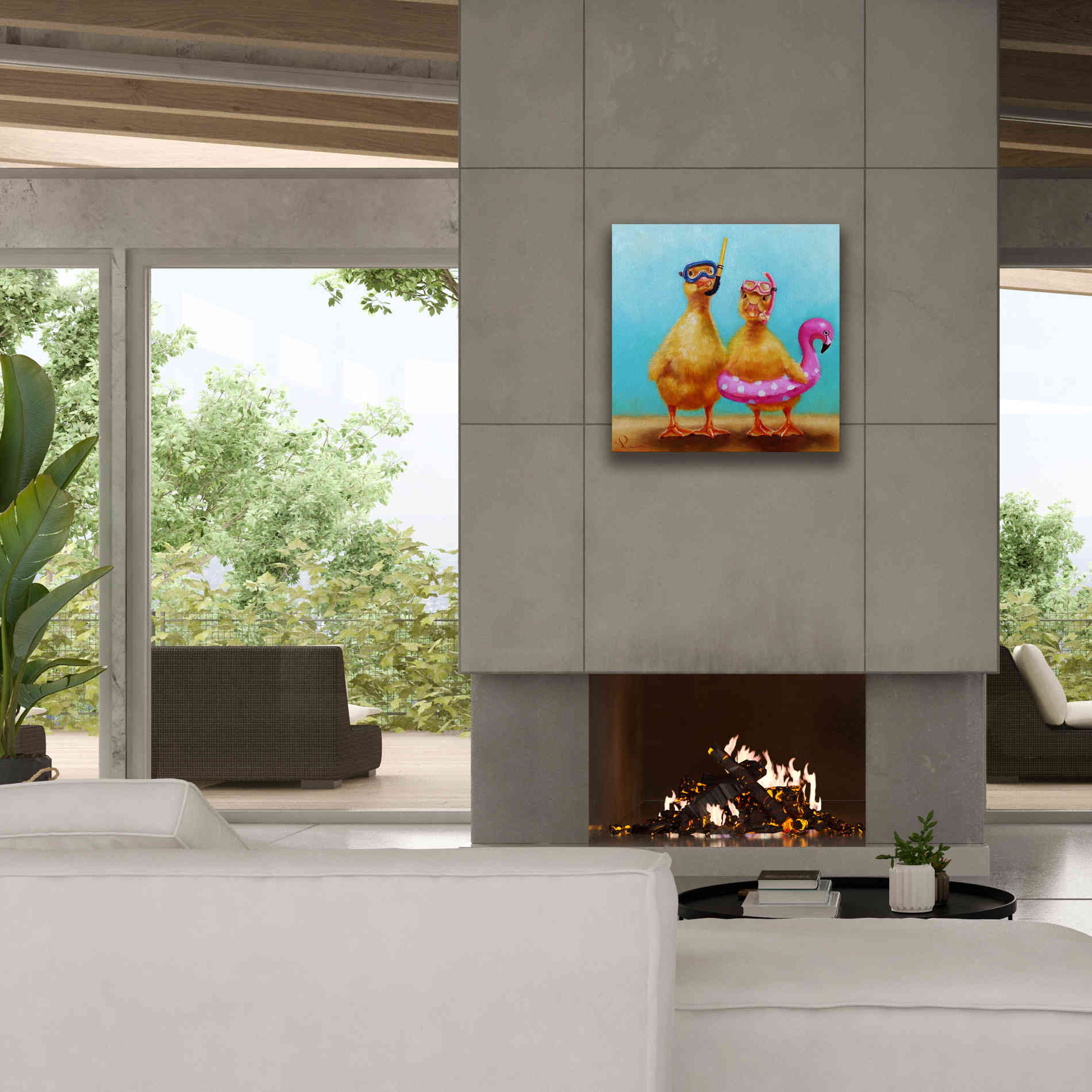 'Pool Party' by Lucia Heffernan, Canvas Wall Art,26x26