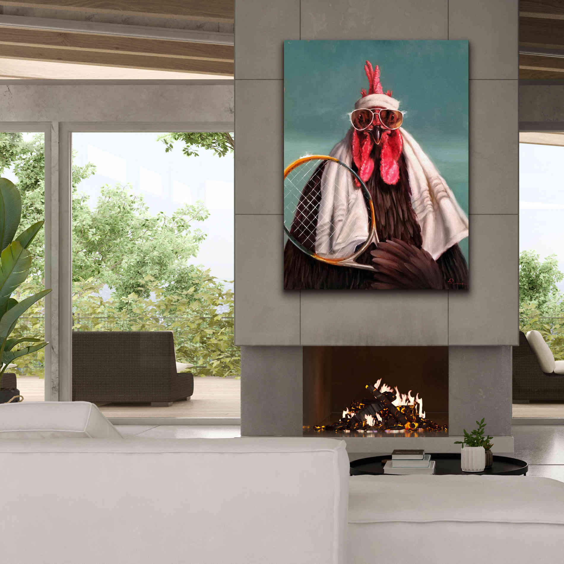 'The Tennis Pro' by Lucia Heffernan, Canvas Wall Art,40x54