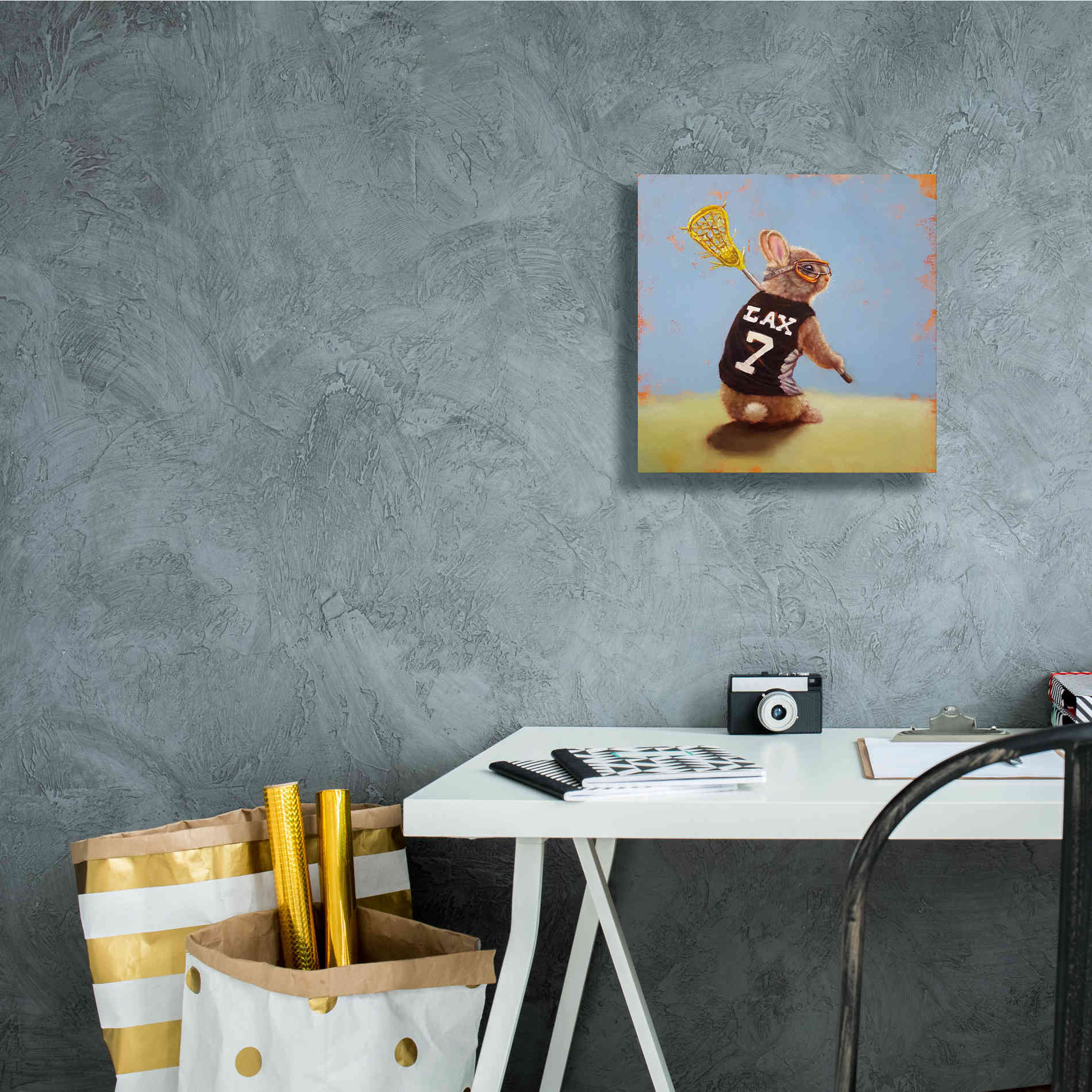 'Lax Bunny' by Lucia Heffernan, Canvas Wall Art,12x12
