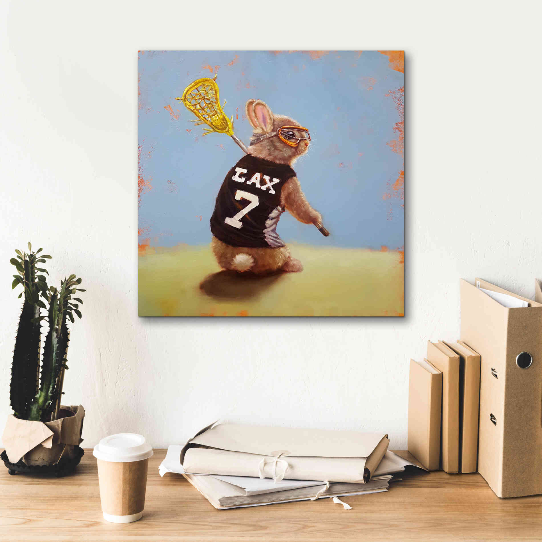 'Lax Bunny' by Lucia Heffernan, Canvas Wall Art,18x18