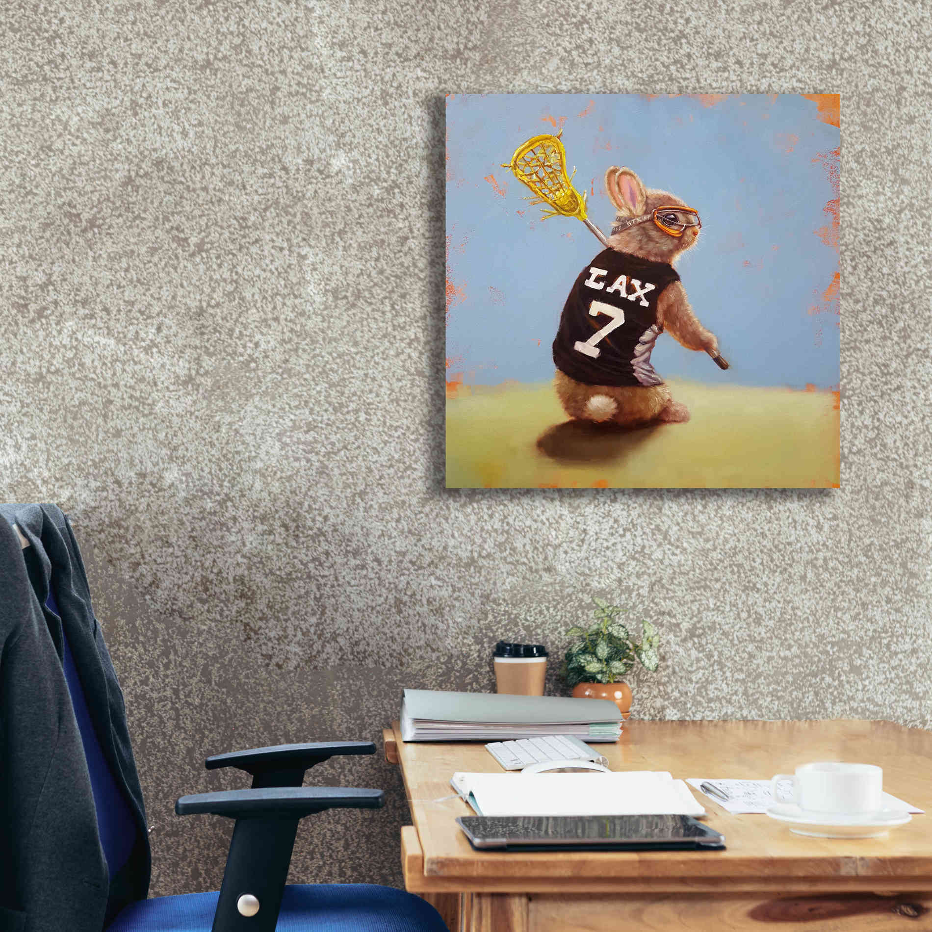 'Lax Bunny' by Lucia Heffernan, Canvas Wall Art,26x26