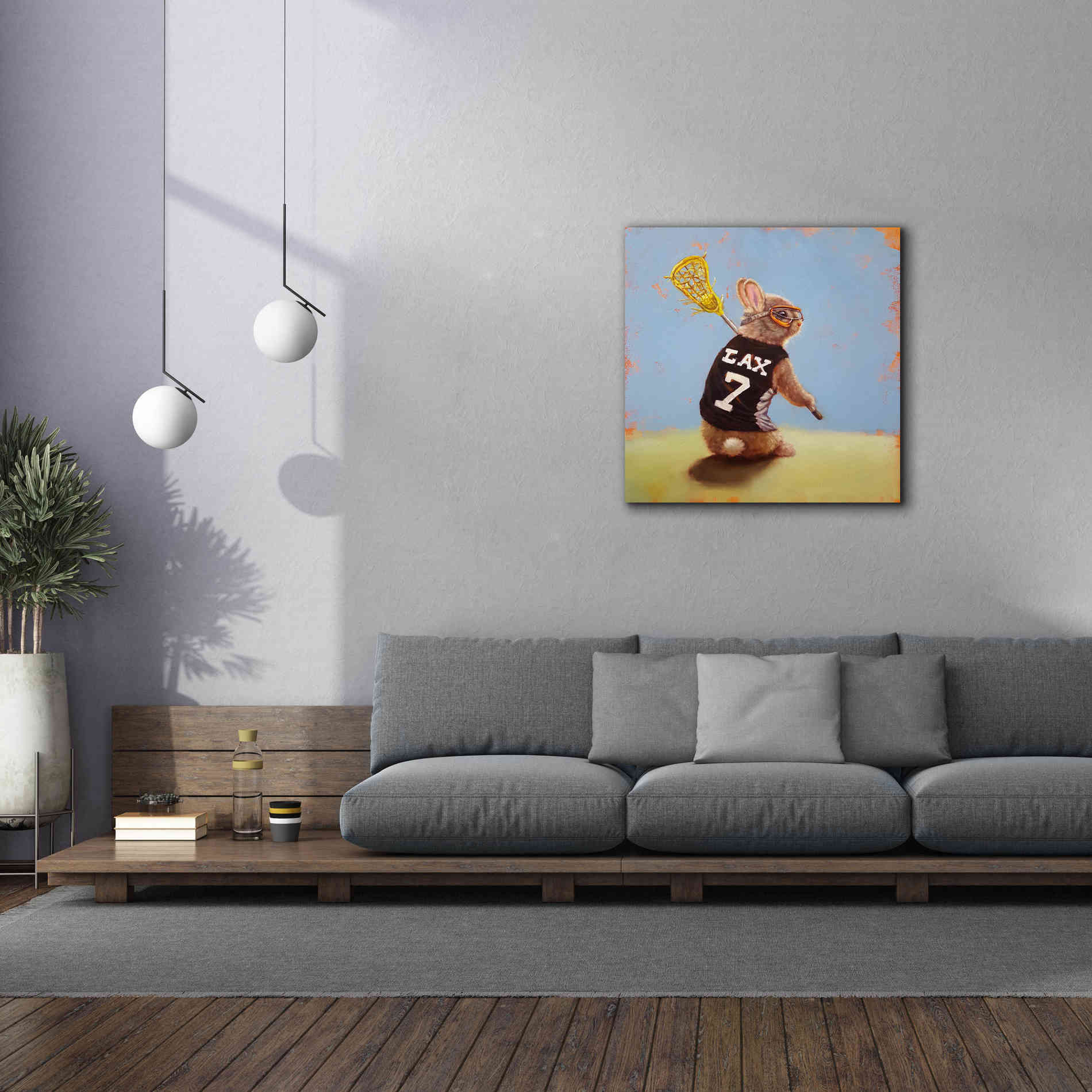 'Lax Bunny' by Lucia Heffernan, Canvas Wall Art,37x37