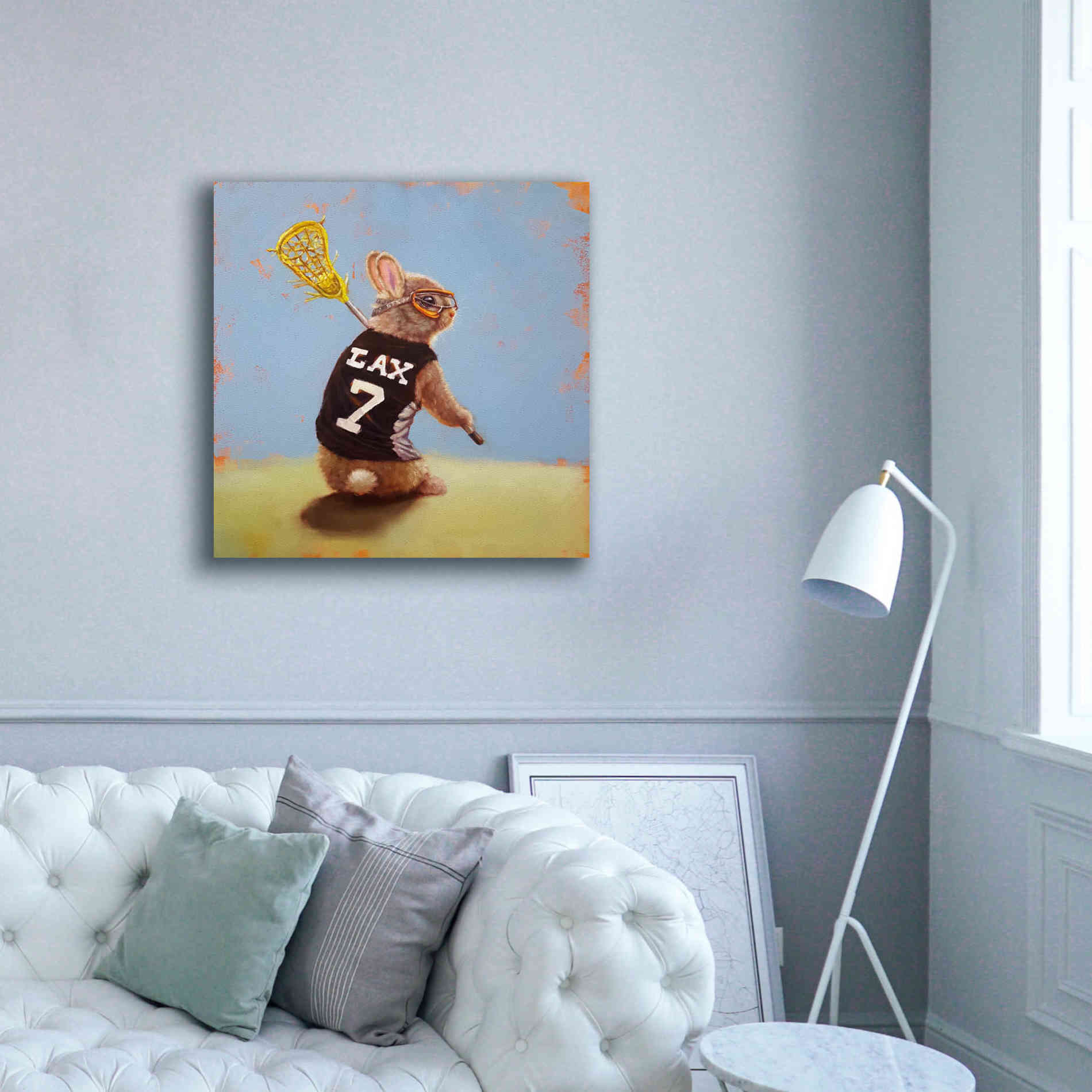 'Lax Bunny' by Lucia Heffernan, Canvas Wall Art,37x37