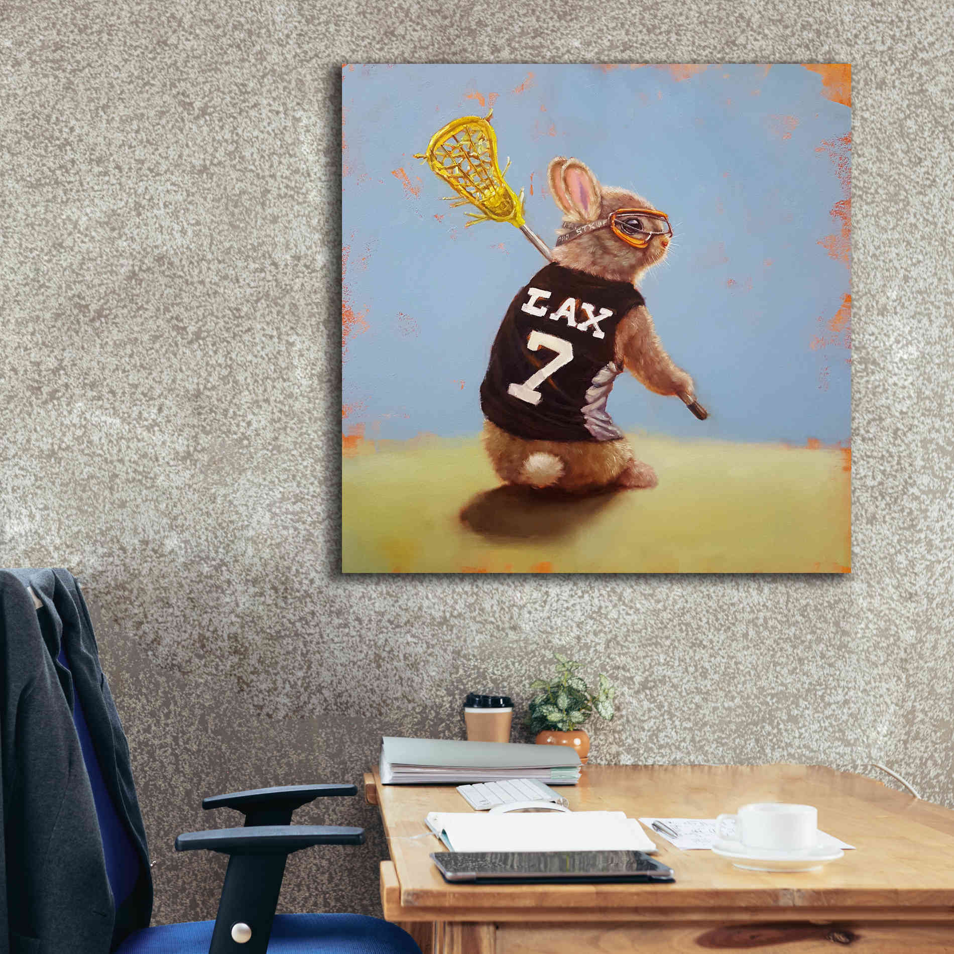 'Lax Bunny' by Lucia Heffernan, Canvas Wall Art,37x37