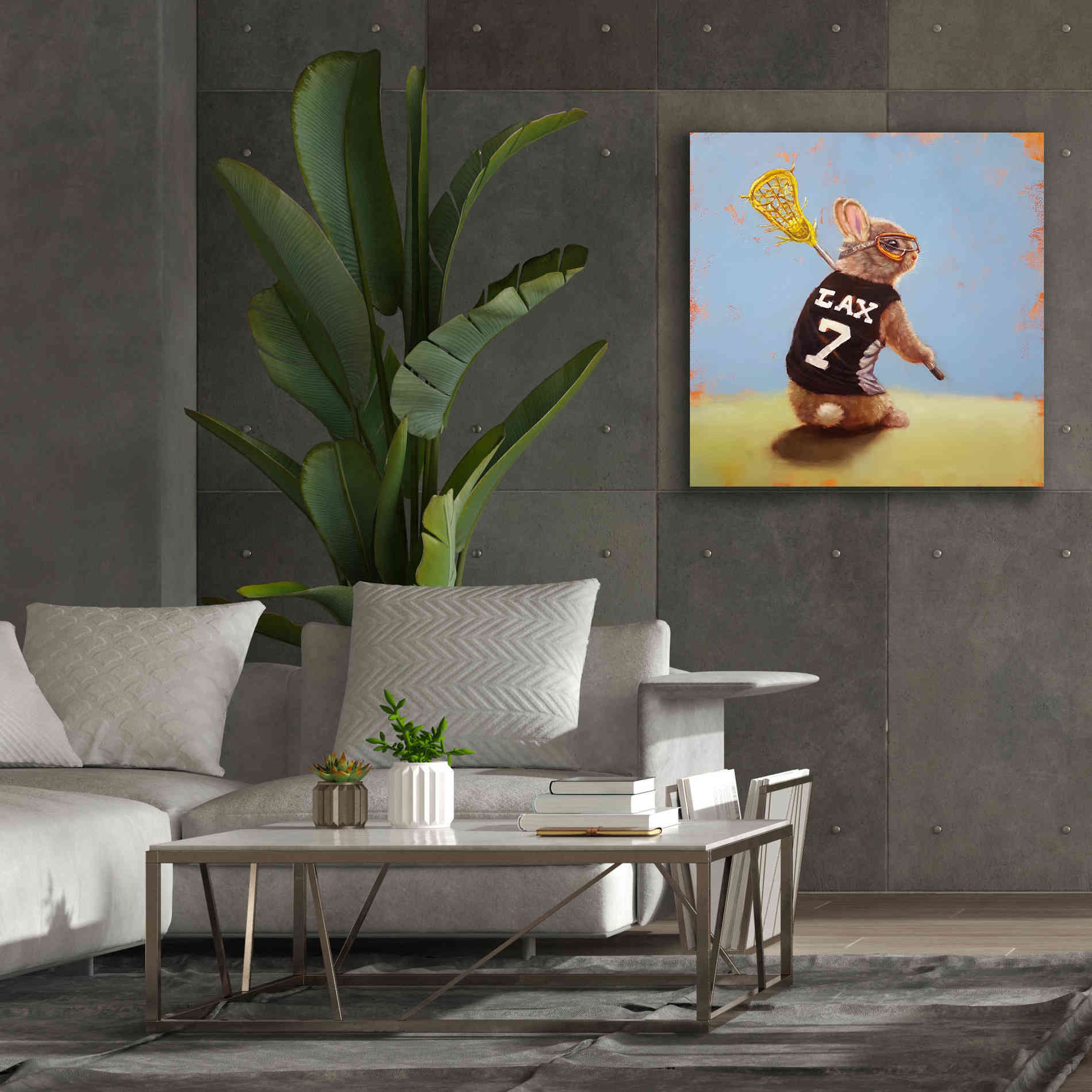 'Lax Bunny' by Lucia Heffernan, Canvas Wall Art,37x37