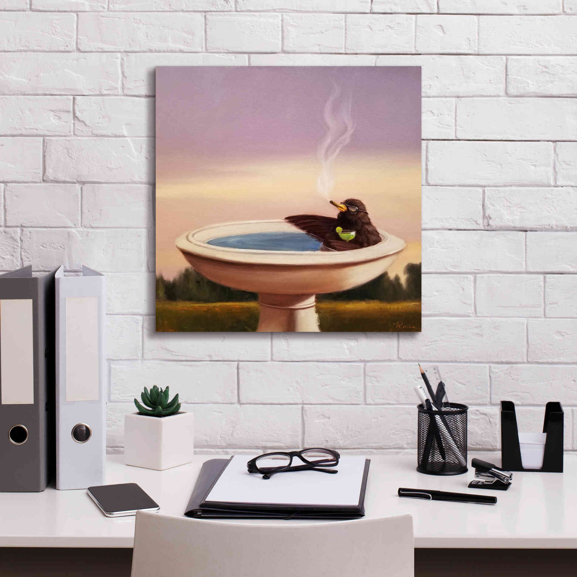 'Executive Soak' by Lucia Heffernan, Canvas Wall Art,18x18