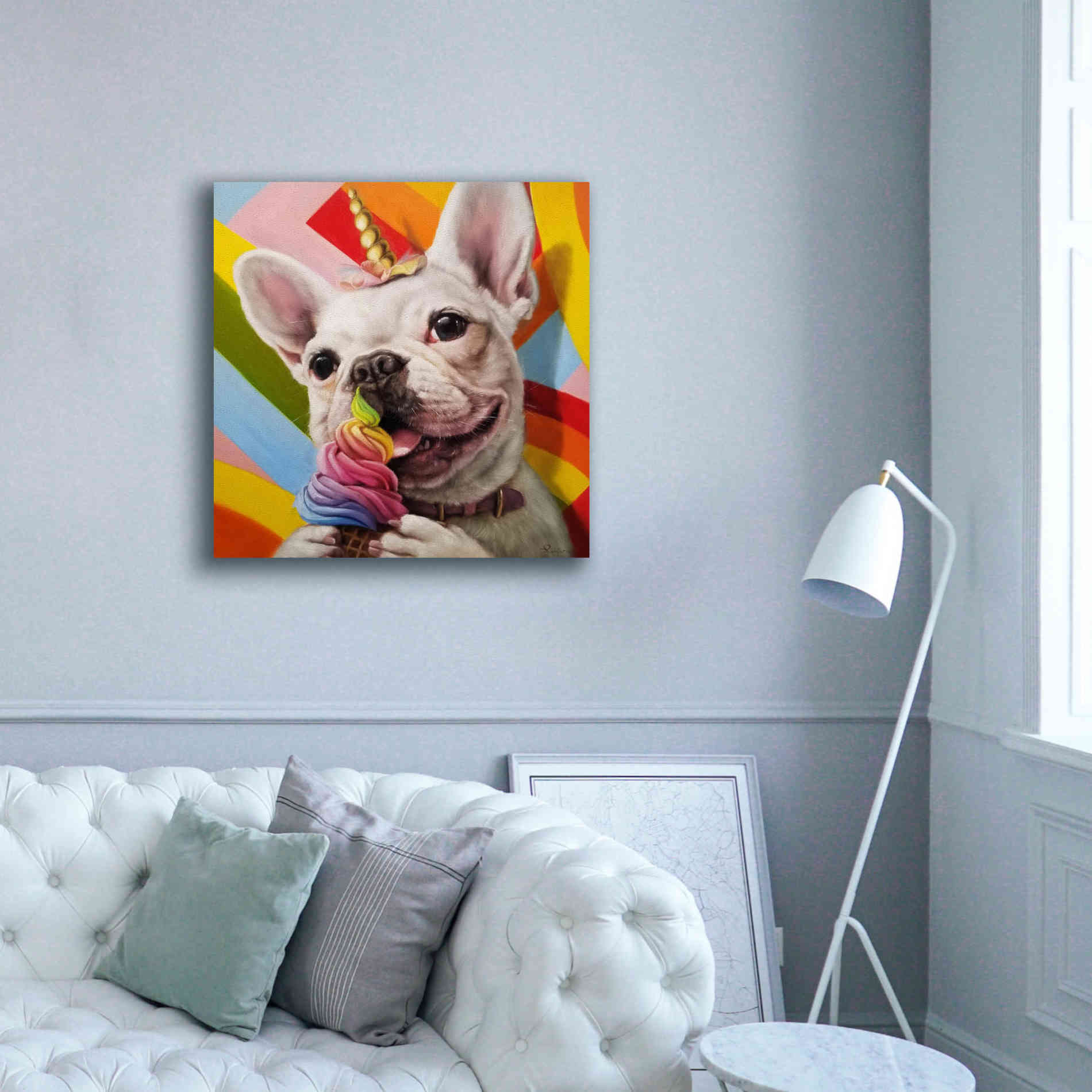 'Rainbow Party' by Lucia Heffernan, Canvas Wall Art,37x37