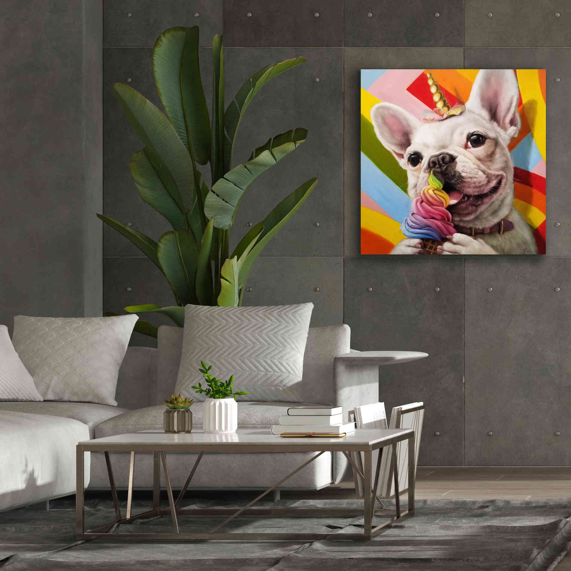 'Rainbow Party' by Lucia Heffernan, Canvas Wall Art,37x37