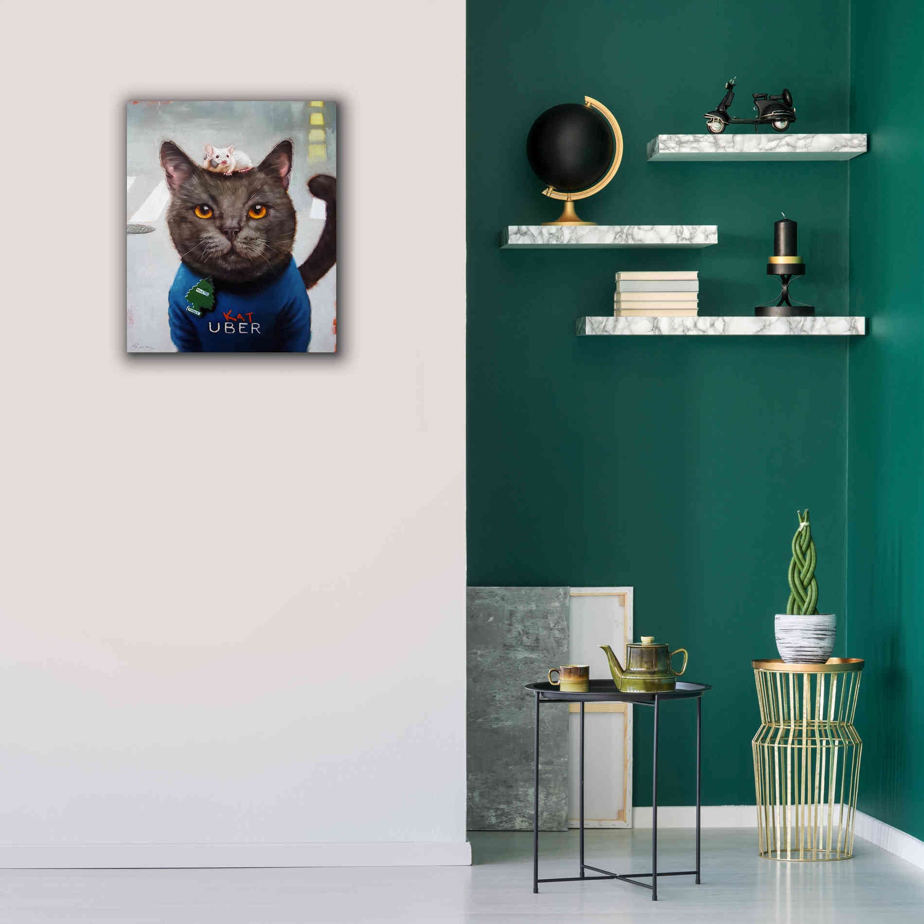 'Cat Uber' by Lucia Heffernan, Canvas Wall Art,20x24